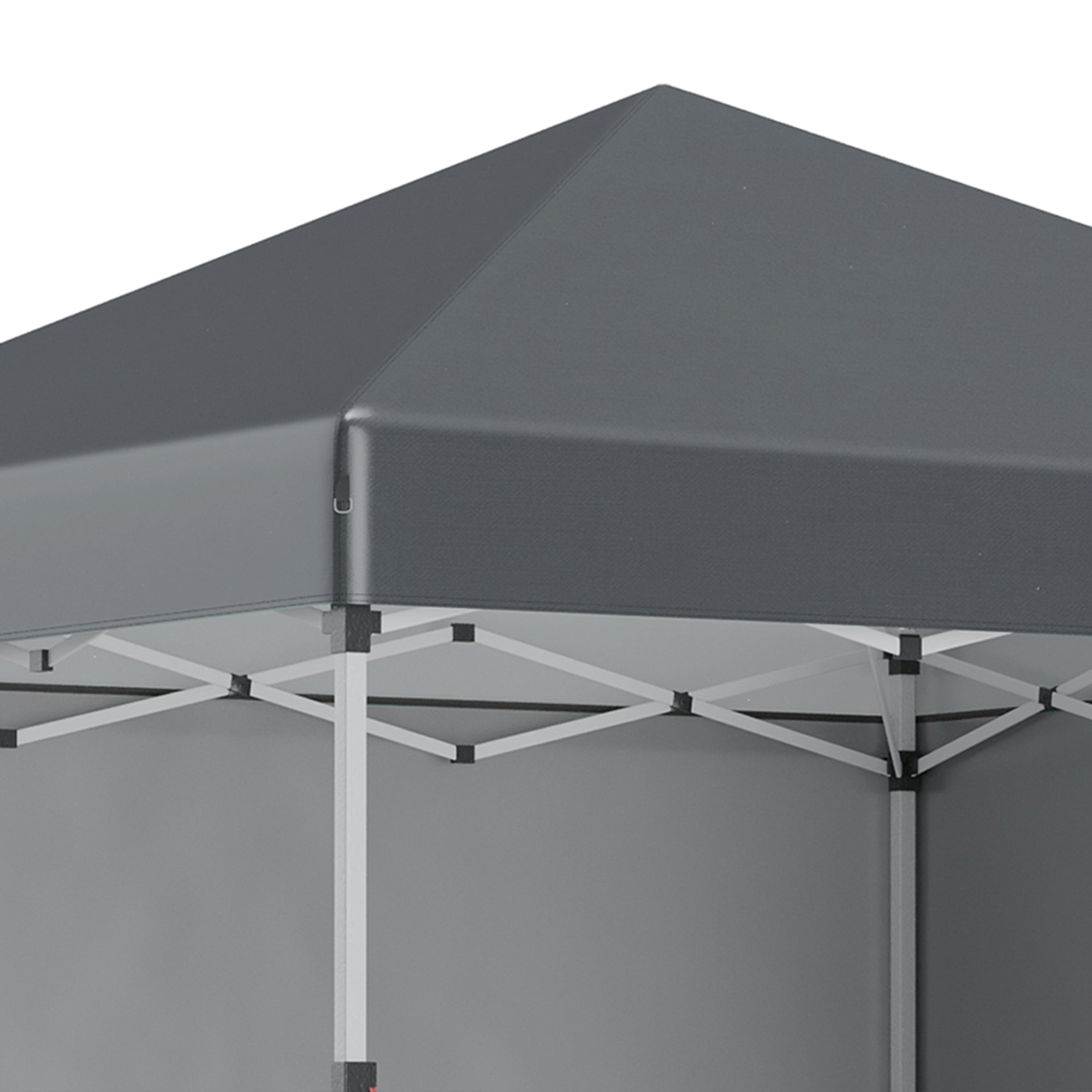 Outsunny 3 x 3 (M) Pop Up Gazebo, UPF 30+ with 2 Sidewalls, Leg Weight Bags and Wheeled Bag, Height Adjustable Party Tent Event Shelter for Garden, Patio, Dark Grey - North Peak Garden Furniture