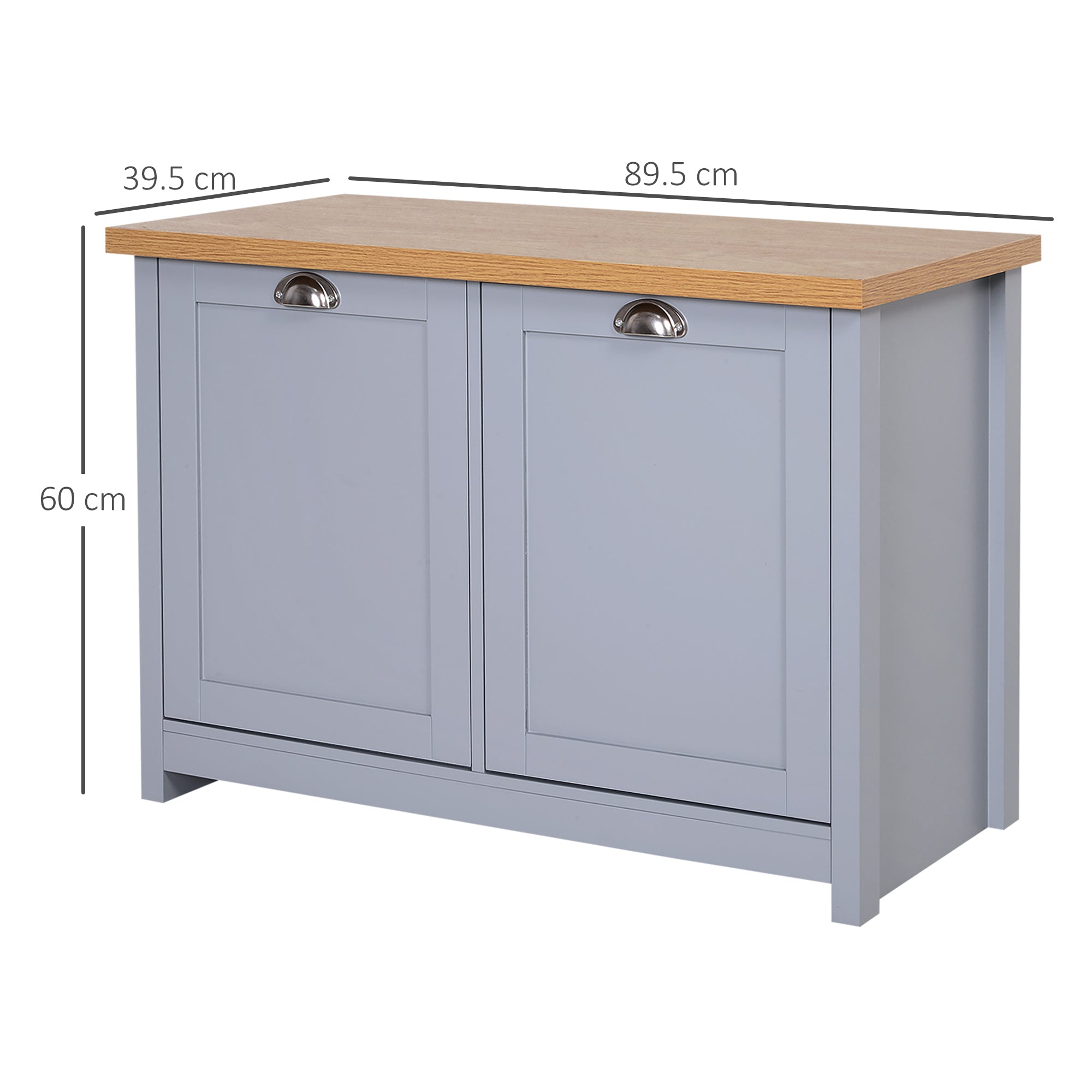 HOMCOM Shoe Cabinet, 2 Doors Shoe Cupboard, Entryway Shoe Bench with Shelf, Storage Organiser for Hallway, Bathroom, Grey - North Peak Garden Furniture