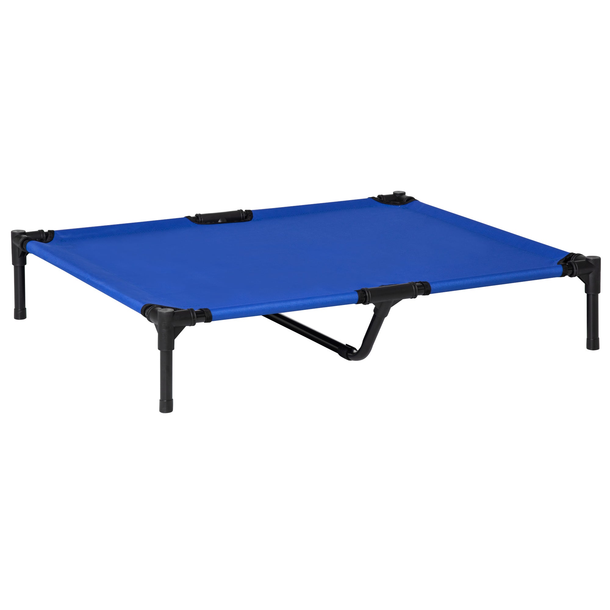 PawHut Raised Dog Bed Cat Elevated Lifted Portable Camping w/ Metal Frame Blue (Large) - North Peak Garden Furniture
