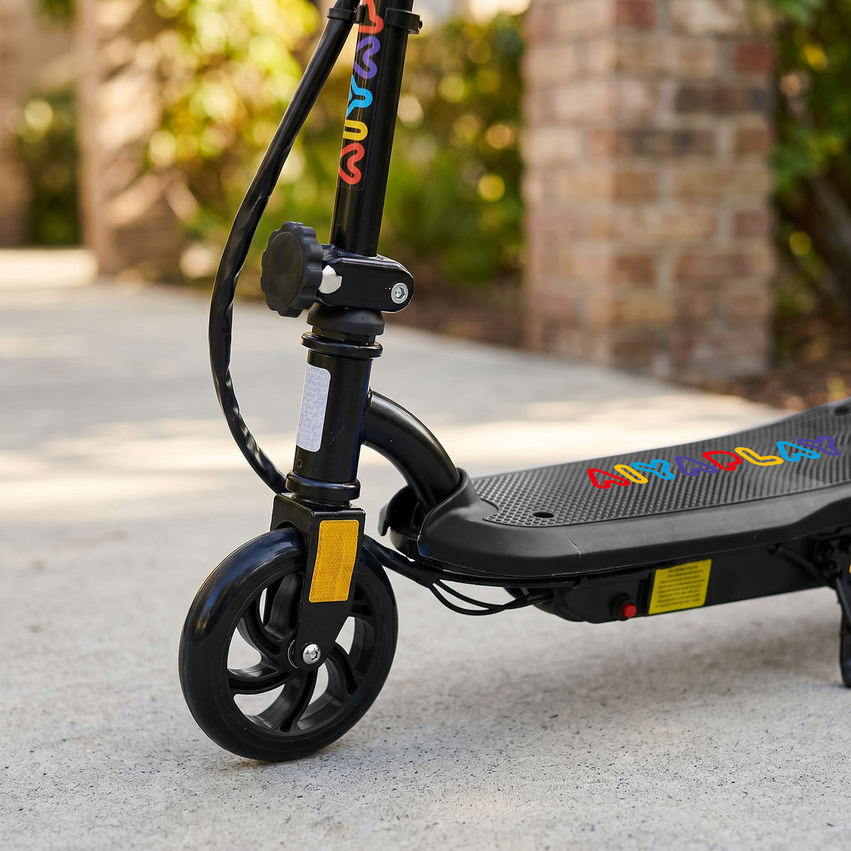 HOMCOM Foldable Electric Scooter, with LED Lights, for Ages 7-14 Years, Black