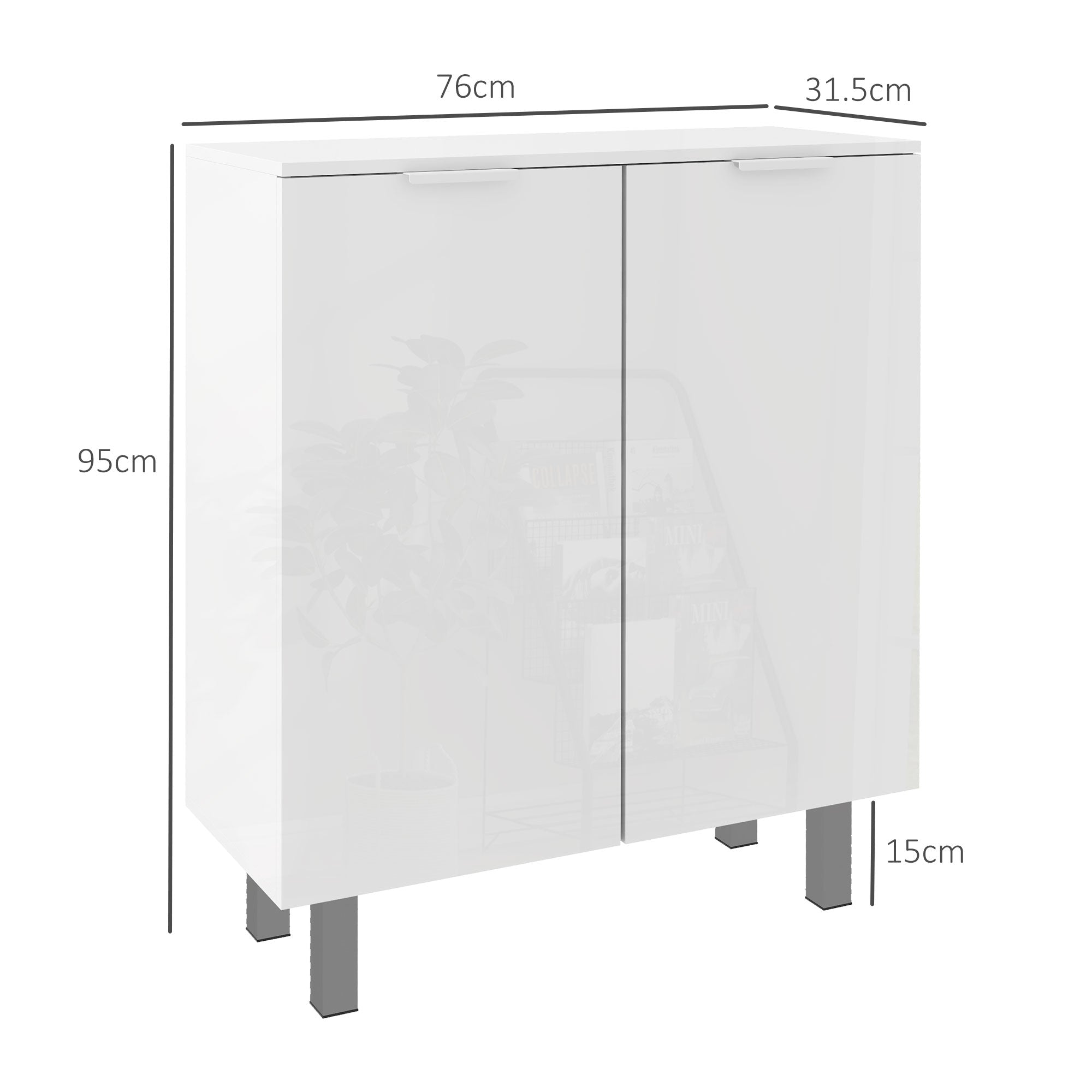 HOMCOM Five-Shelf Shoe Storage Cupboard - White - North Peak Garden Furniture
