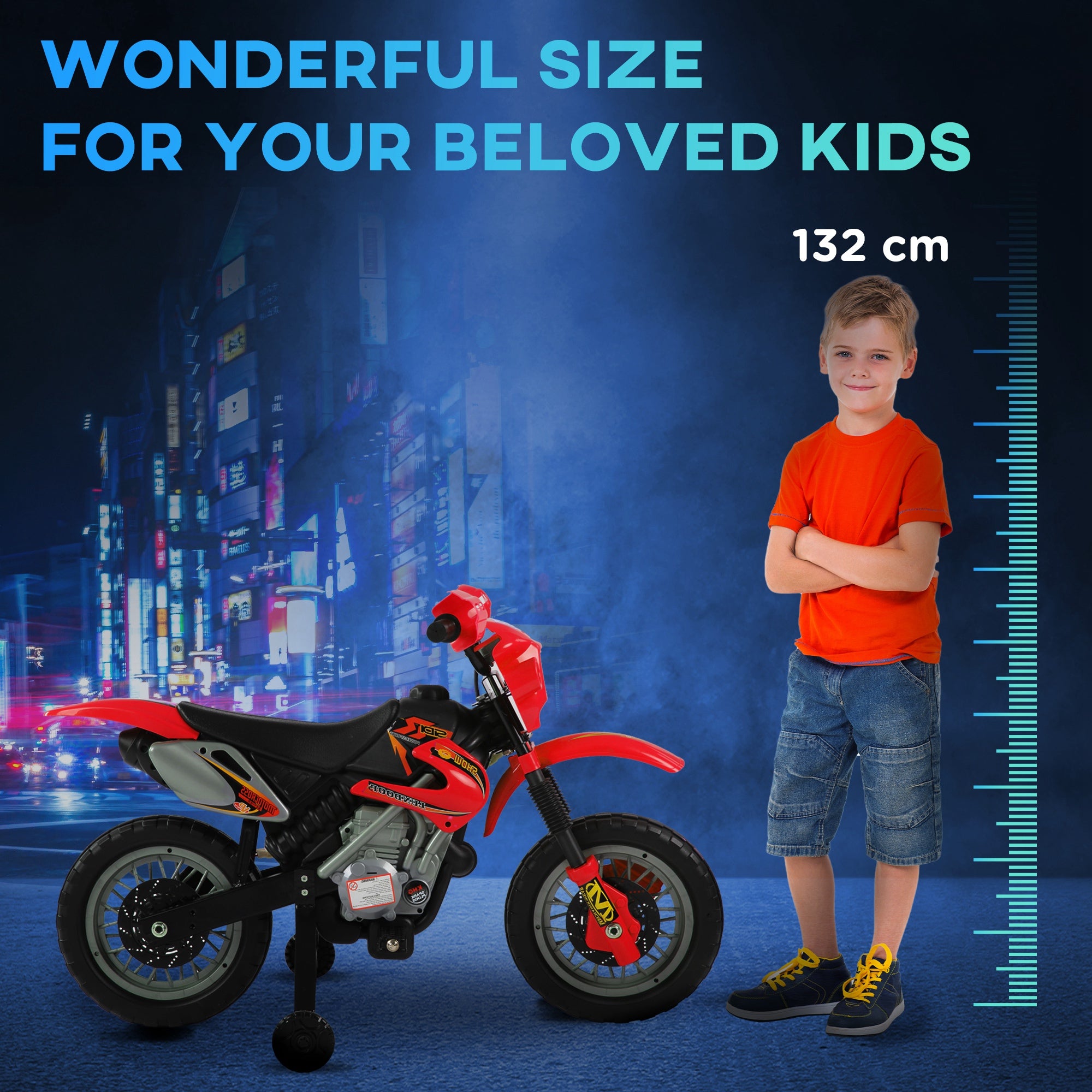 HOMCOM 6V Kids Child Electric Motorbike Ride on Motorcycle Scooter Children Toy Gift for 3-6 Years (Red) - North Peak Garden Furniture