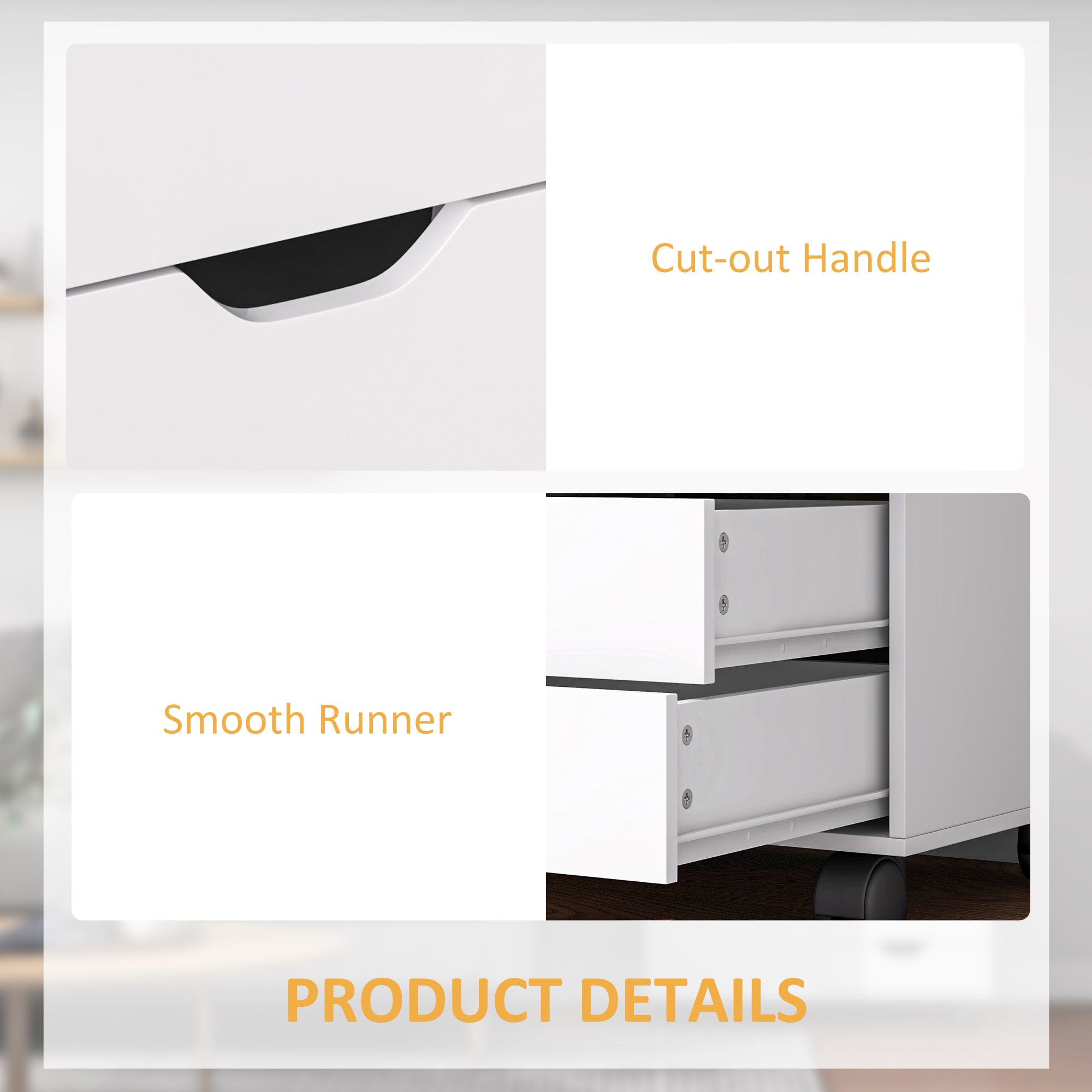 HOMCOM Multi-Storage Mobile Office Storage Cabinet - White - North Peak Garden Furniture