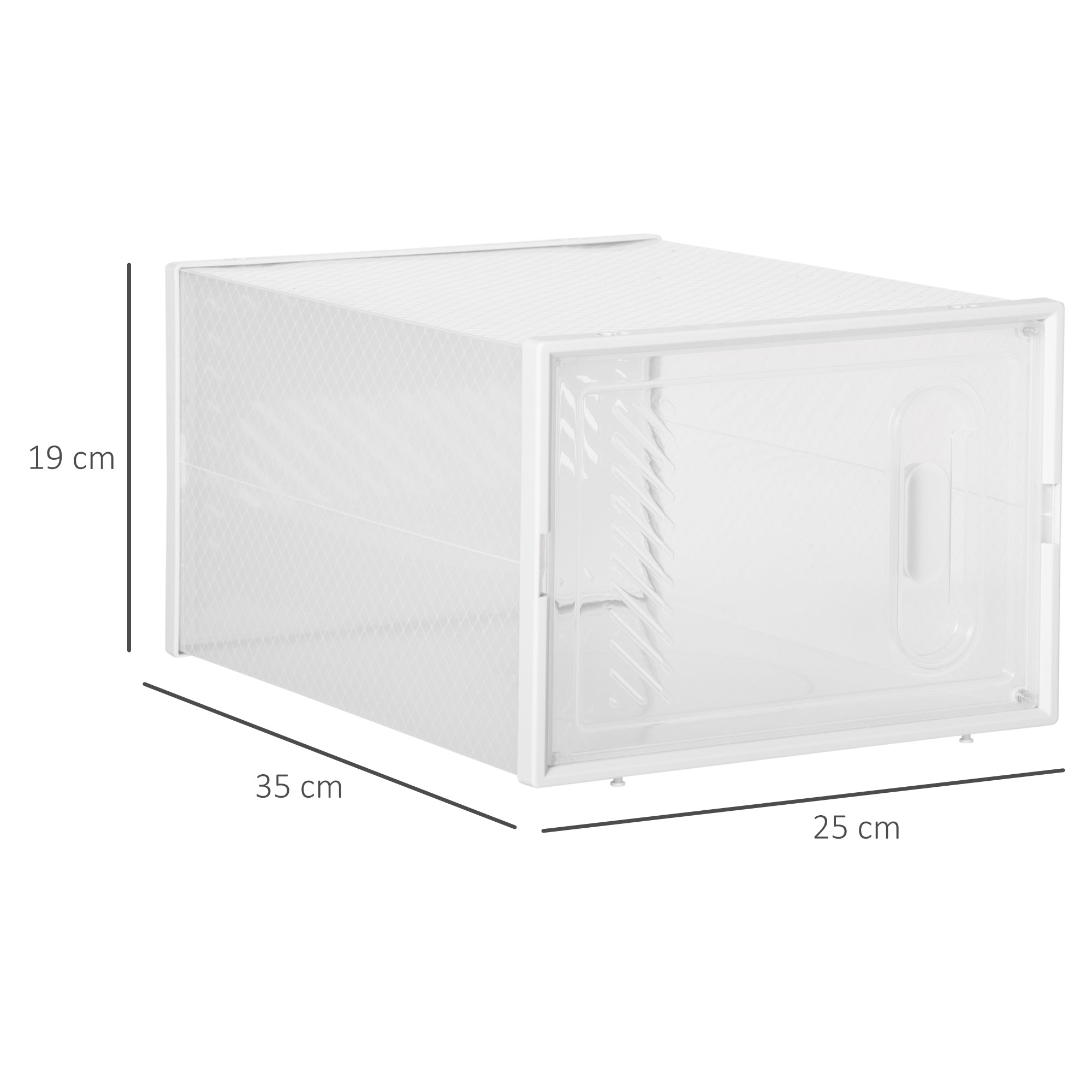 HOMCOM 18PCS Clear Shoe Box, Plastic Stackable Shoe Storage Box for UK/EU Size up to 8.5/43 with Magnetic Door for Women/Men, 25 x 35 x 19cm