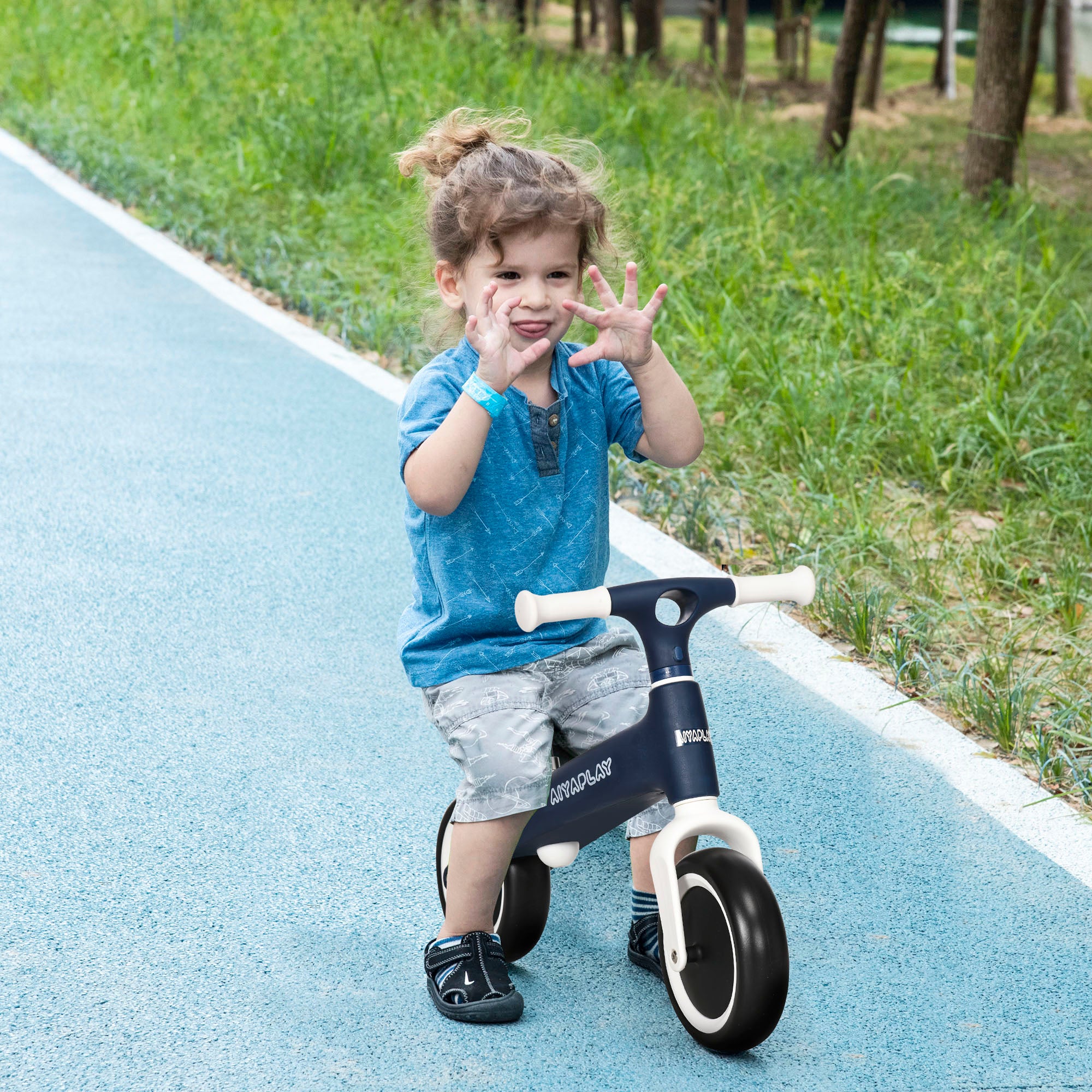 AIYAPLAY Toddler Balance Bike, Adjustable Seat for Ages 1.5-3, Lightweight Design, Sky Blue |