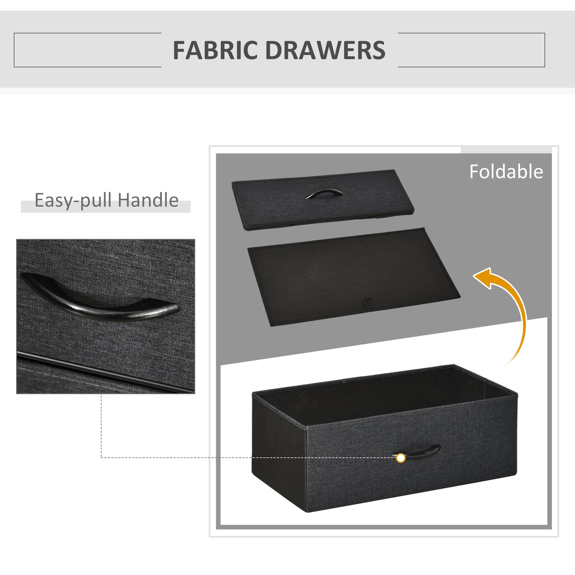 HOMCOM 3 Drawer Storage Chest Unit Home Cabinet w/ Shelves Home Living Room Bedroom Entryway Living Furniture, Black - North Peak Garden Furniture