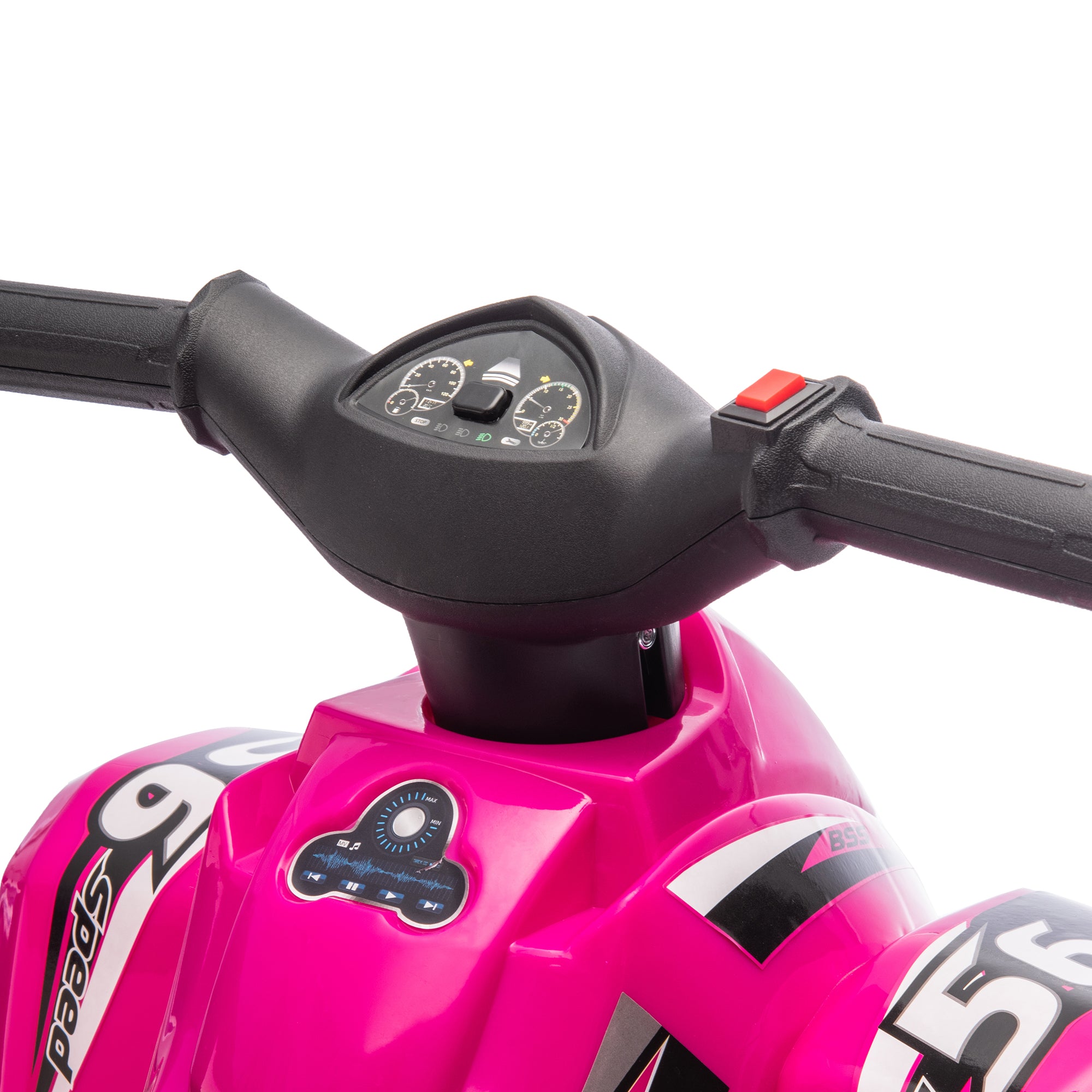 AIYAPLAY 6V Kids Electric Quad Bike w/ Music, Forward Function, for 2-6 Years, Pink - North Peak Garden Furniture