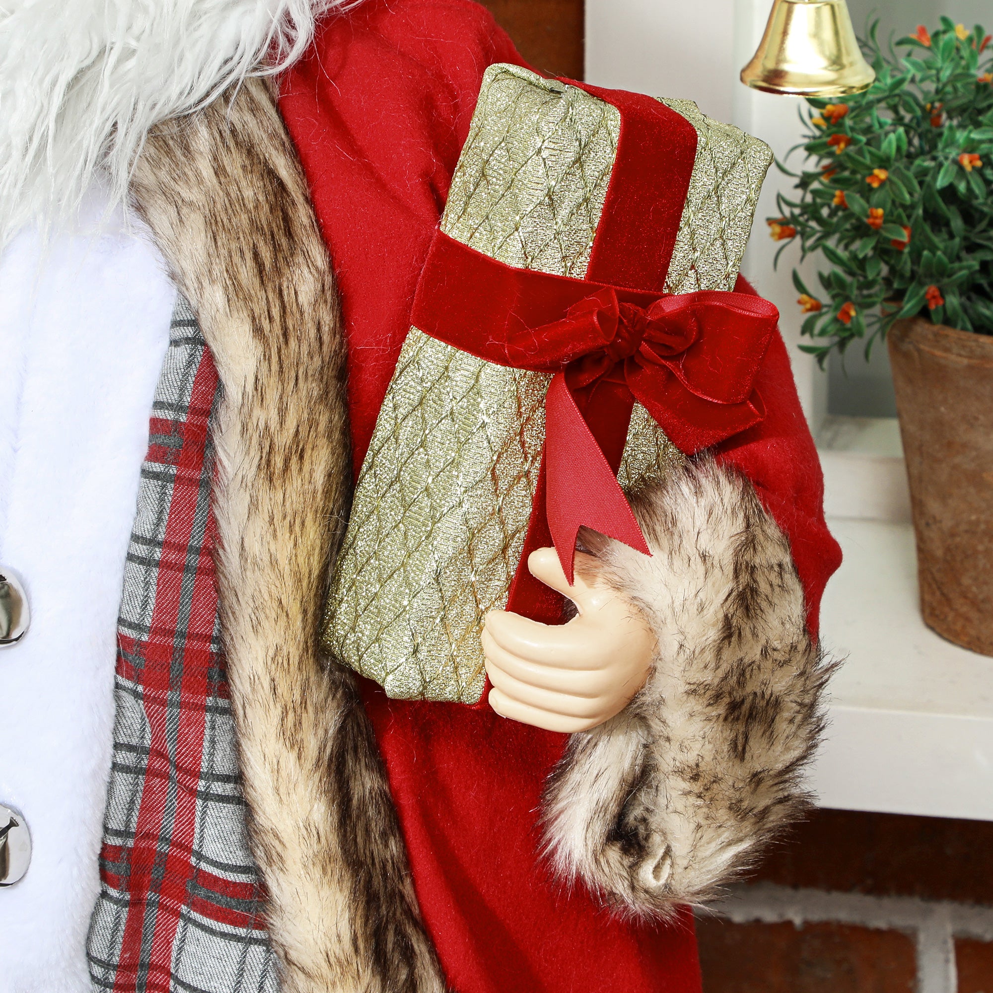 HOMCOM 120cm Animated Santa Claus Figure, with Sound - Red