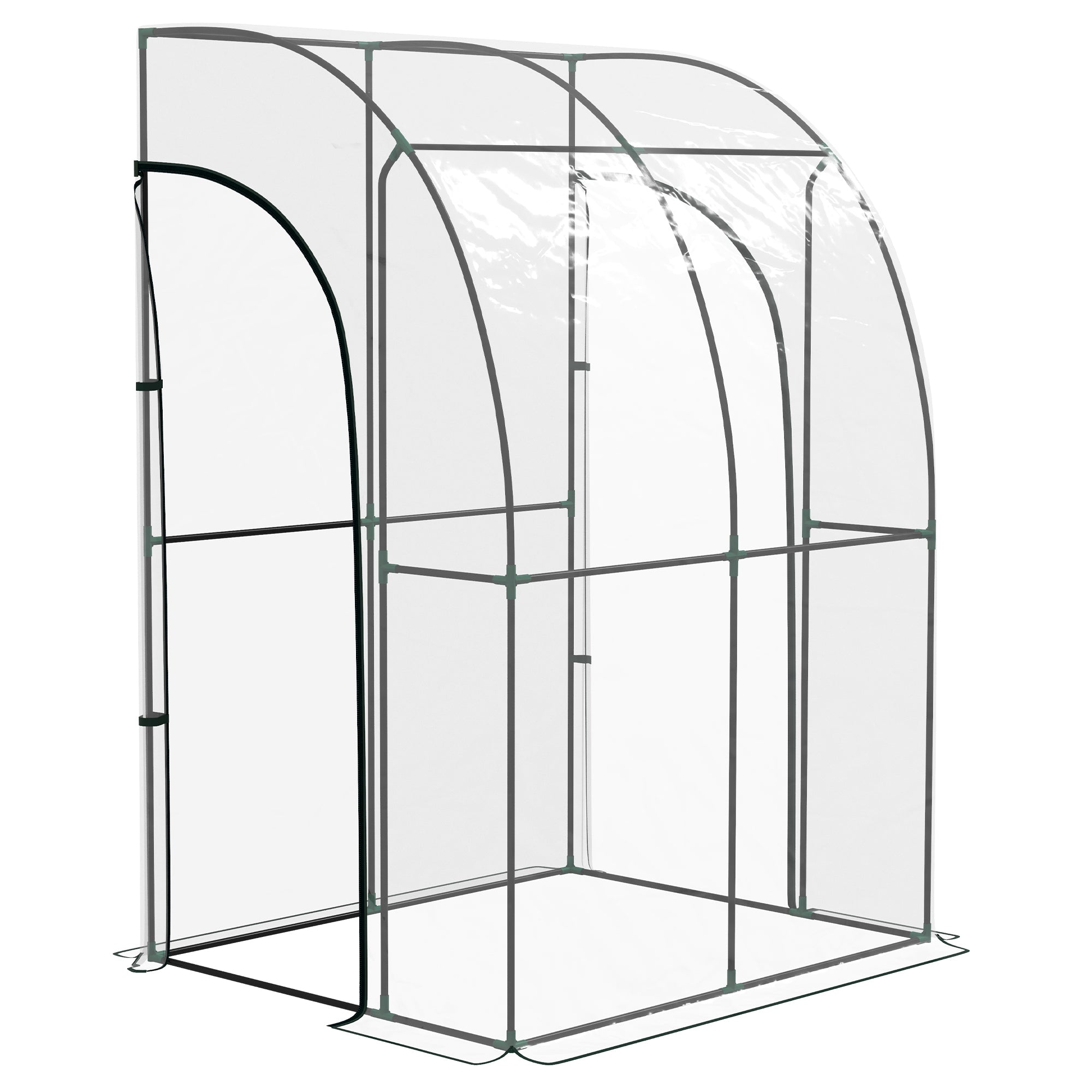 Outsunny 143cm x 118cm Walk-In Lean To Greenhouse, with Accessories - North Peak Garden Furniture