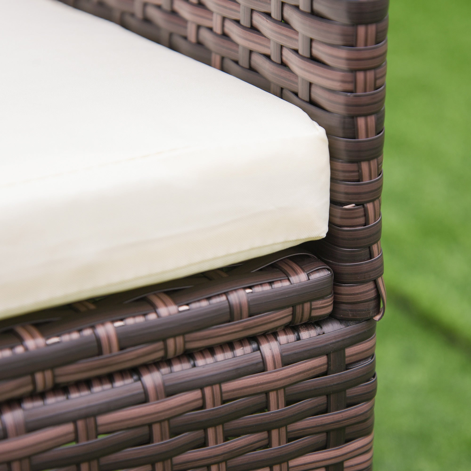Outsunny 4 PC Rattan Chair Set, Patio Sofa Chairs Set, Cushioned Outdoor Rattan Furniture - North Peak Garden Furniture