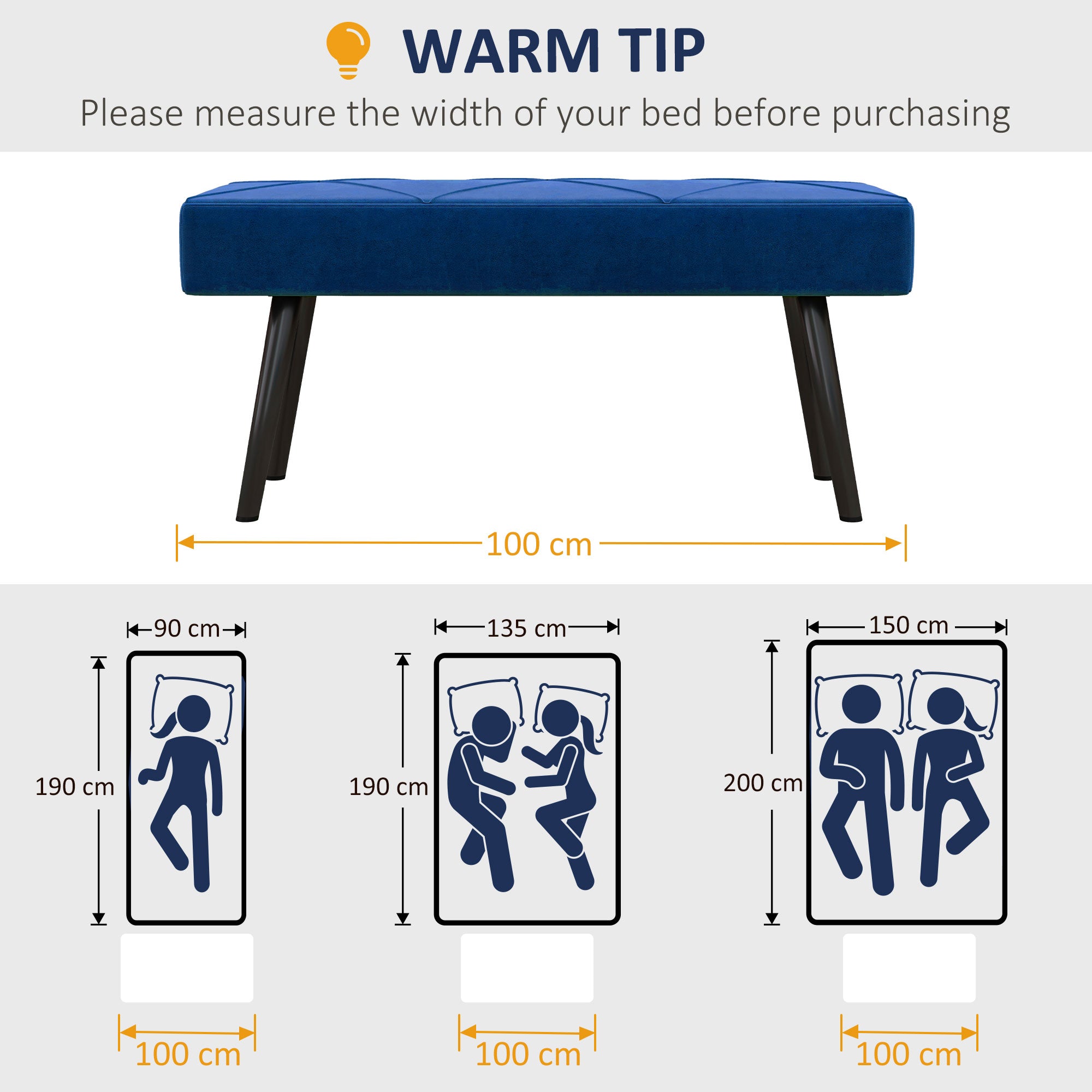 HOMCOM End of Bed Bench with X-Shape Design and Steel Legs, Upholstered Hallway Bench for Bedroom, Blue - North Peak Garden Furniture