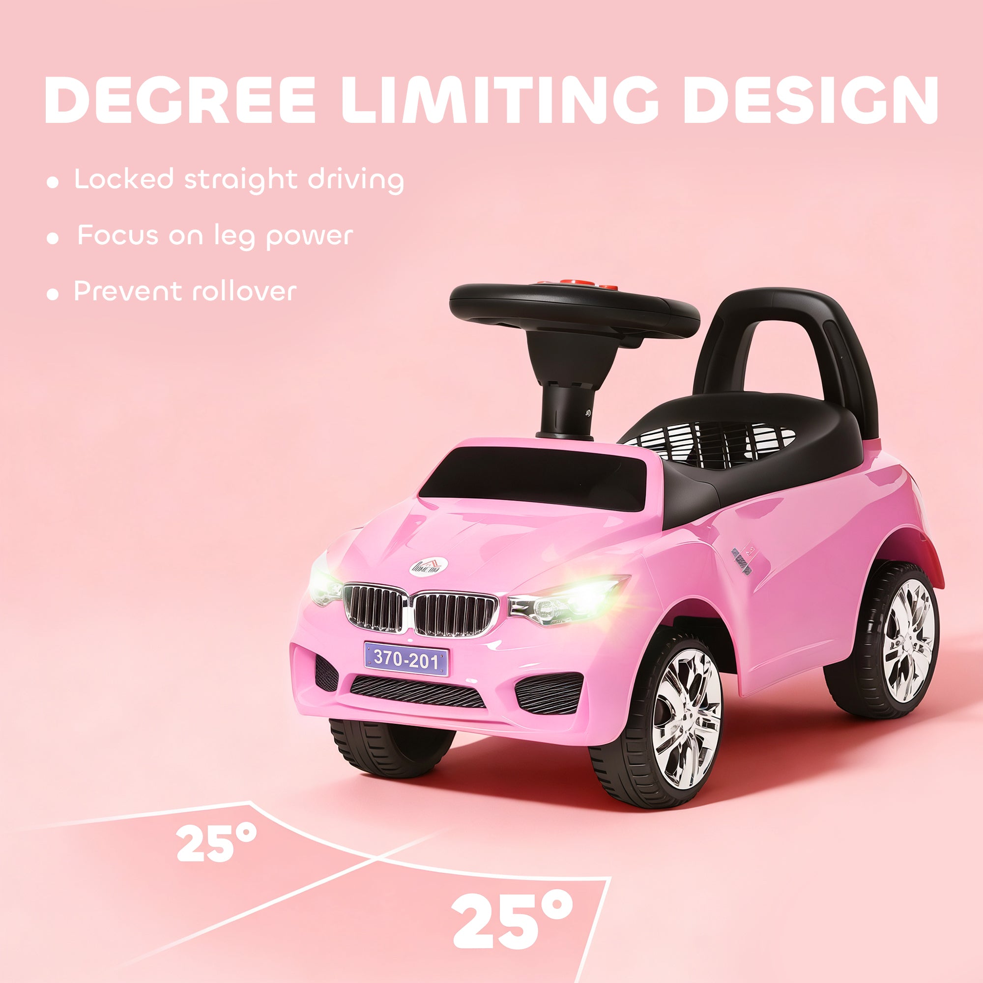 HOMCOM Ride on Car Baby Toddler Walker Foot to Floor Sliding Car Slider Pink