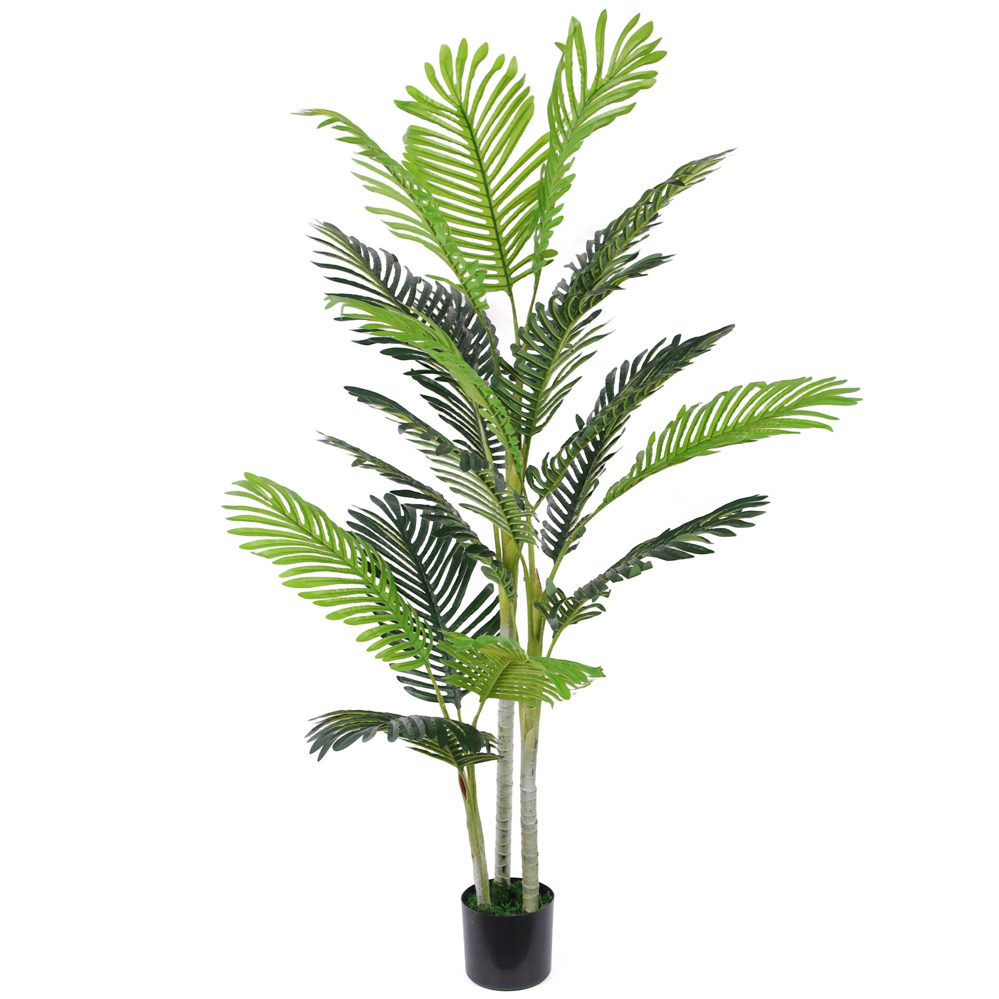 Outsunny Artificial Tree, 150cm Tropical Palm Tree, Fake Plants in Pots, Faux Green Plant for Indoor Outdoor Home Office Living Room Decoration
