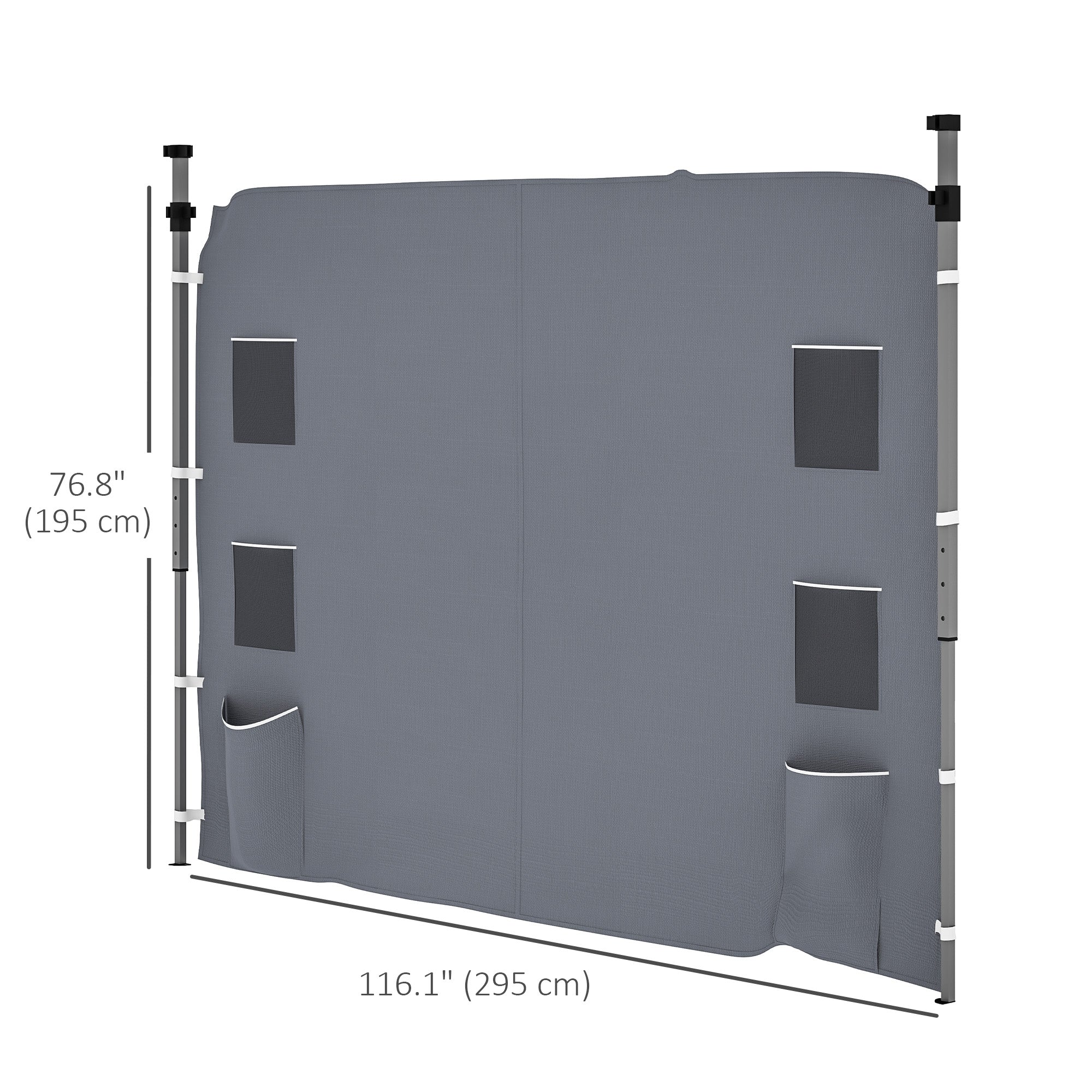 Outsunny 195 x 295cm Replacement Gazebo Sidewall - Grey - North Peak Garden Furniture