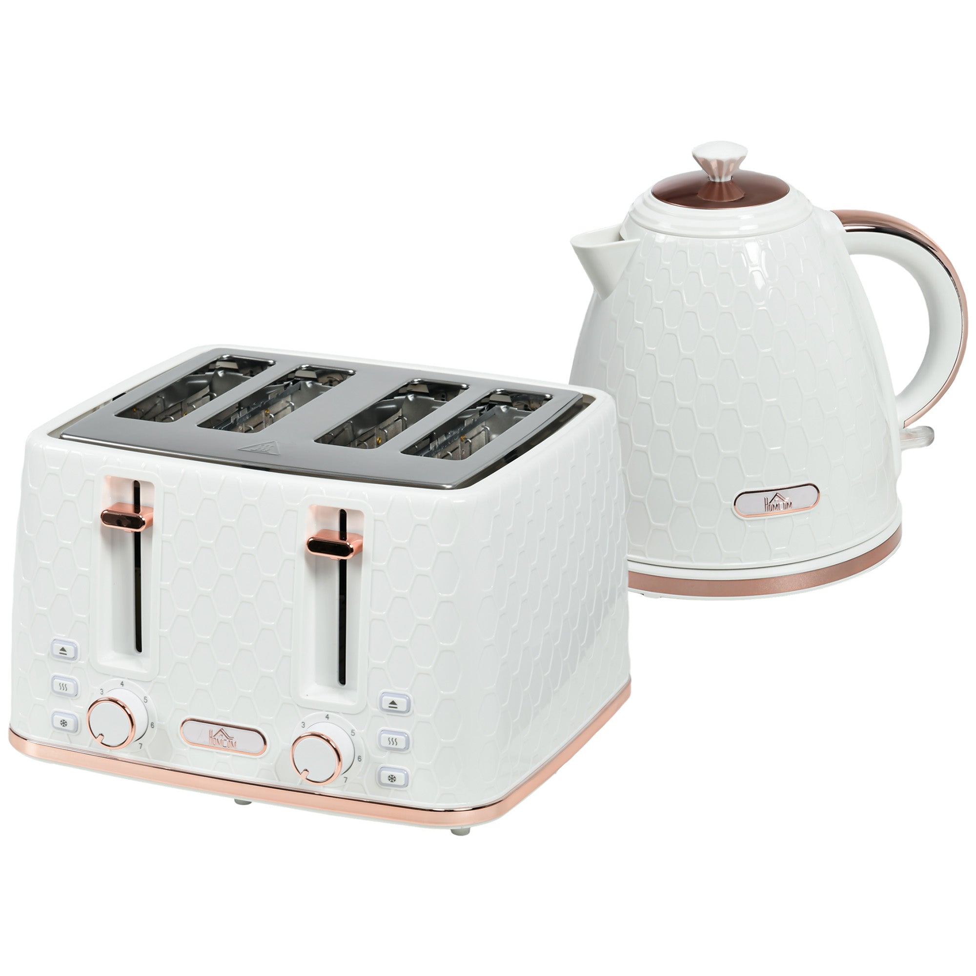 HOMCOM 3kW Rapid Boil Honeycomb Kettle - Cream - North Peak Garden Furniture