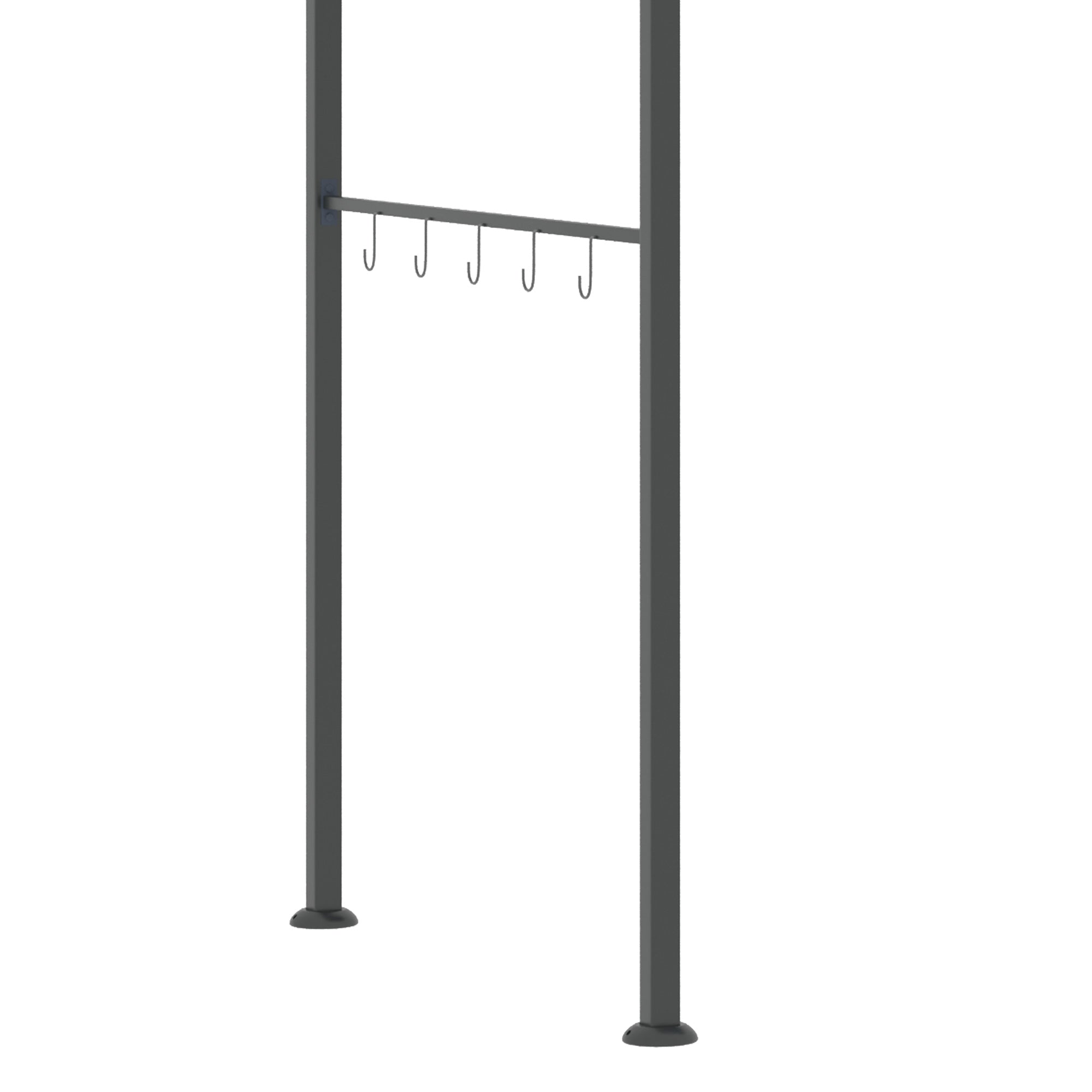 Outsunny 2.2 x 1.5 m BBQ Grill Gazebo Tent, Garden Grill with Metal Frame, Curved Canopy and 10 Hooks, Outdoor Sun Shade, Dark Grey - North Peak Garden Furniture