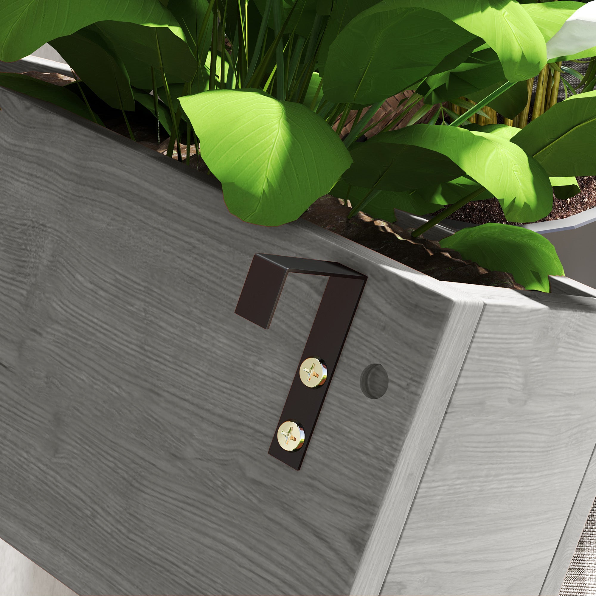 Outsunny Wall-mounted Wooden Garden Planters with Trellis, Drainage Holes and 3 Planter Boxes for Patio, Grey - North Peak Garden Furniture