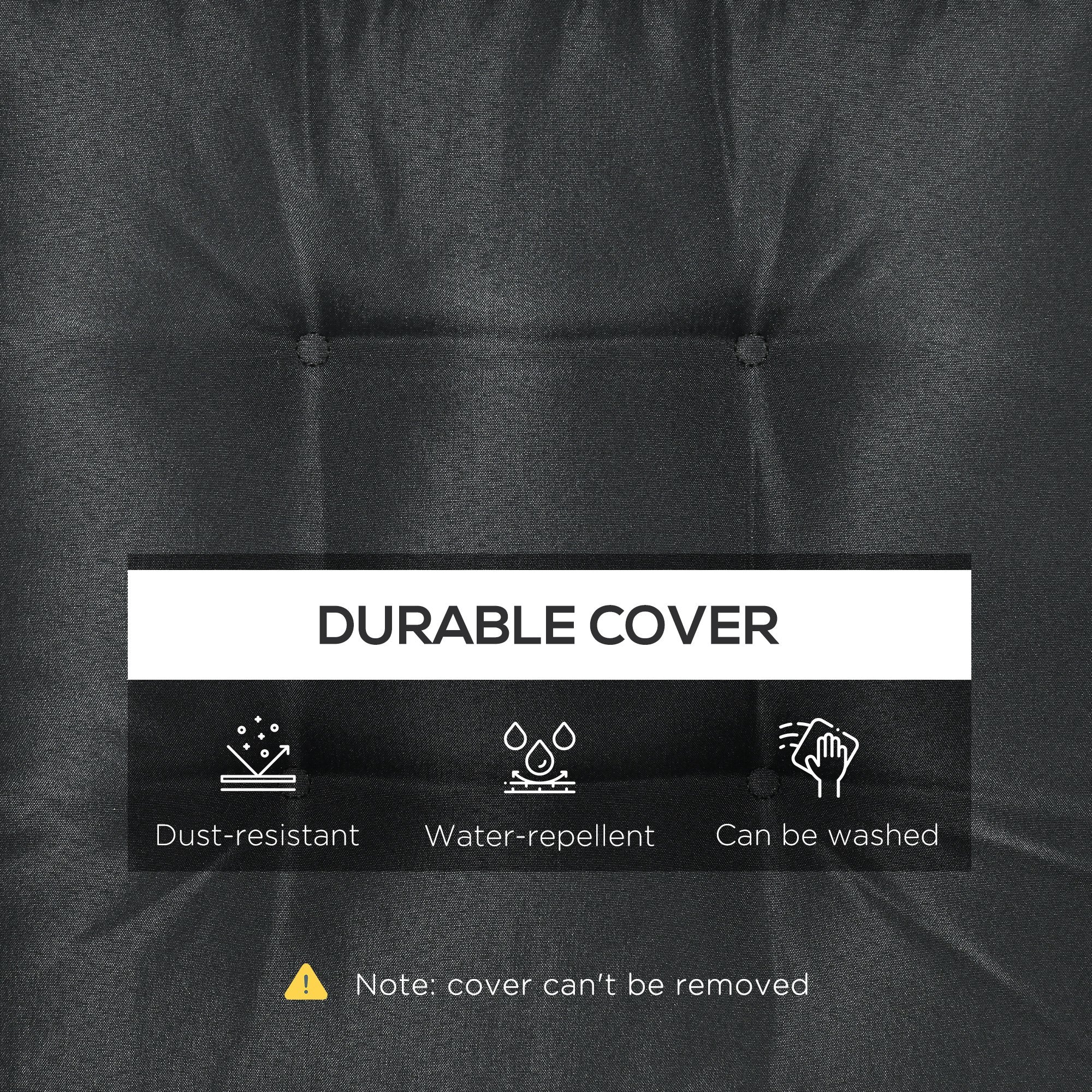 Outsunny Set of 4 Garden Seat Cushion with Ties, 42 x 42cm Replacement Dining Chair Seat Pad, Black - North Peak Garden Furniture