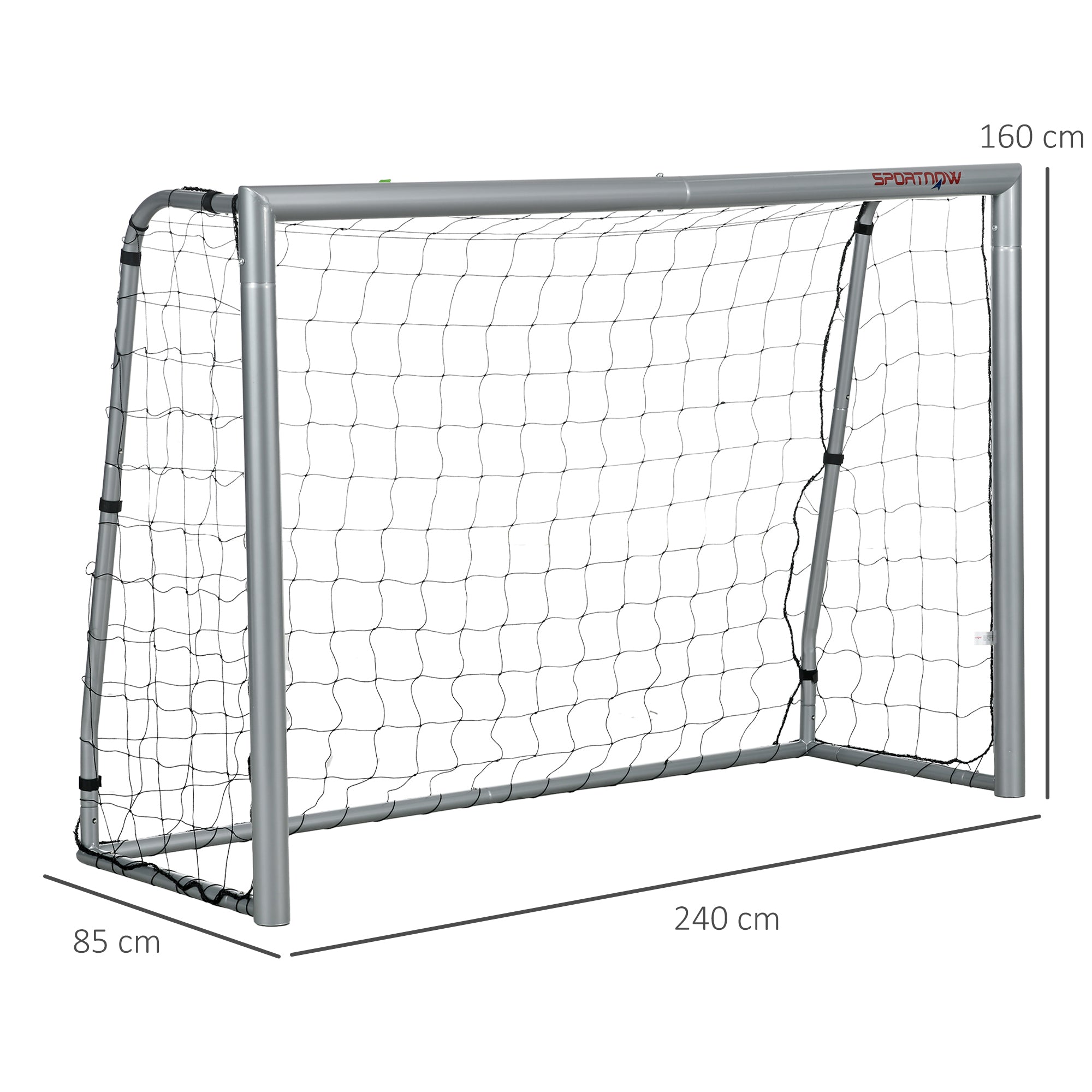 SPORTNOW 8ft x 5ft Football Goal, Set of 2 Football Net for Garden, Training Goal with Ground Stakes, Steel Frame - North Peak Garden Furniture
