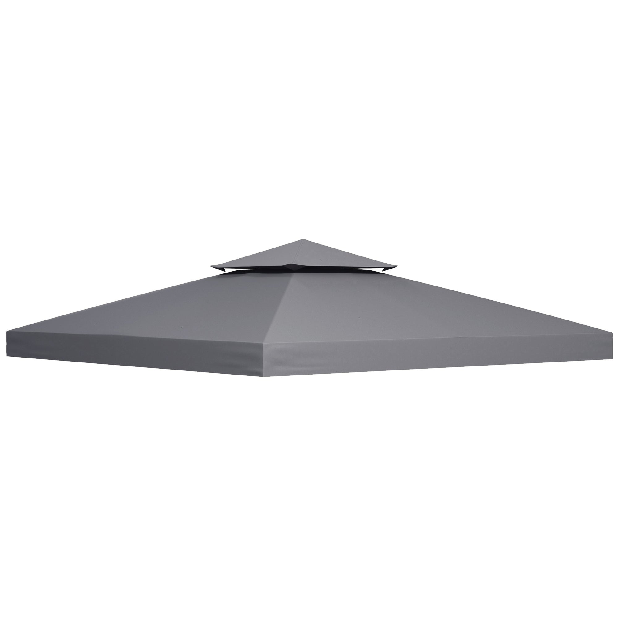 Outsunny 3(m) Gazebo Top Cover Double Tier Canopy Replacement Pavilion Roof Deep Grey - North Peak Garden Furniture