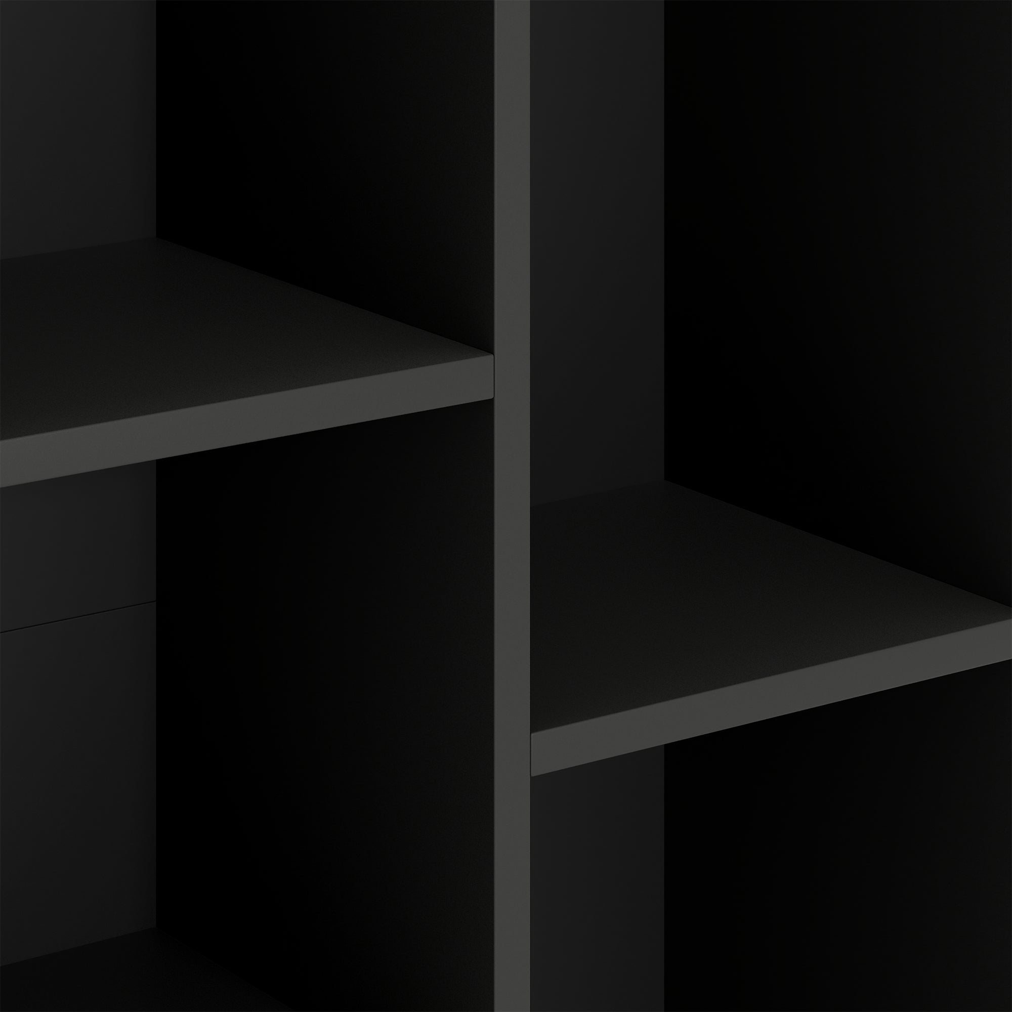 HOMCOM 2-Tier Bookshelf with 5 Compartments - Black - North Peak Garden Furniture