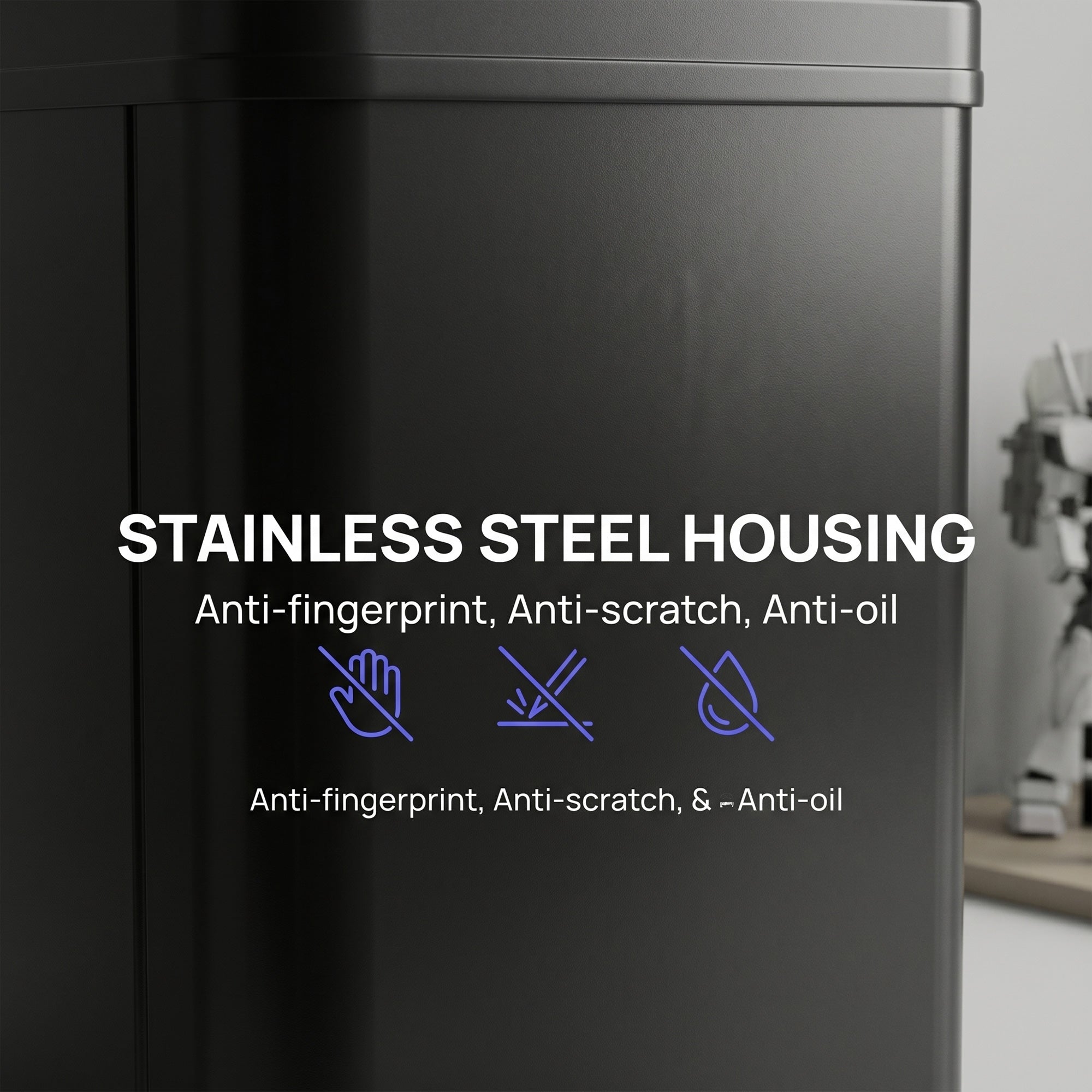 HOMCOM 40L Sensor Bin with Soft-Close Lid, Stainless Steel Automatic Touchless Motion Sensor Kitchen Bin, Black