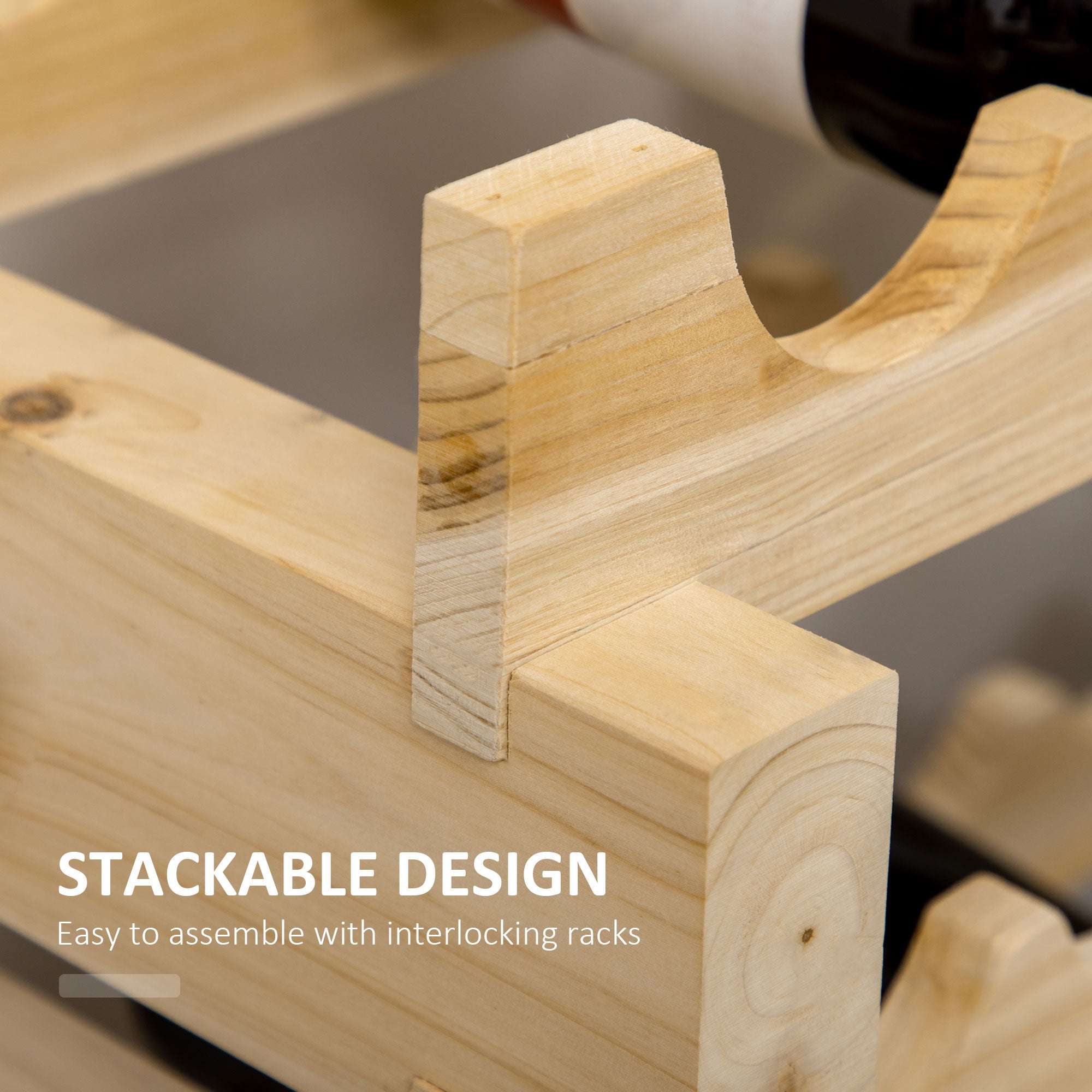 HOMCOM Six-Tier, 72 Bottle Wooden Wine Rack Set of 2 - Natural