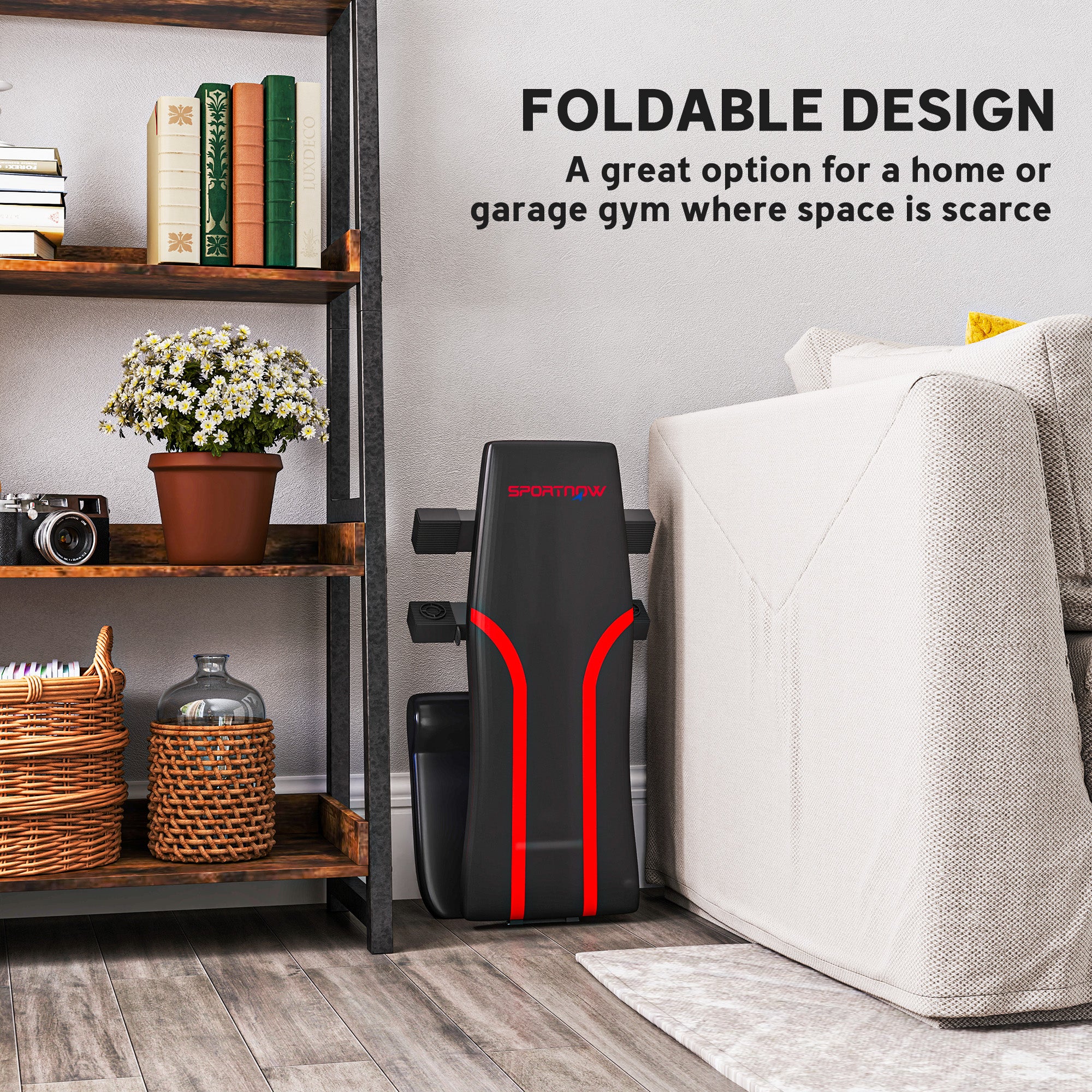 SPORTNOW Foldable Weight Bench, Adjustable Incline Flat Bench Press with 6-Level Backrest, 4-Level Seat, Leg Extension for Home Gym Workout Full Body Strength Training