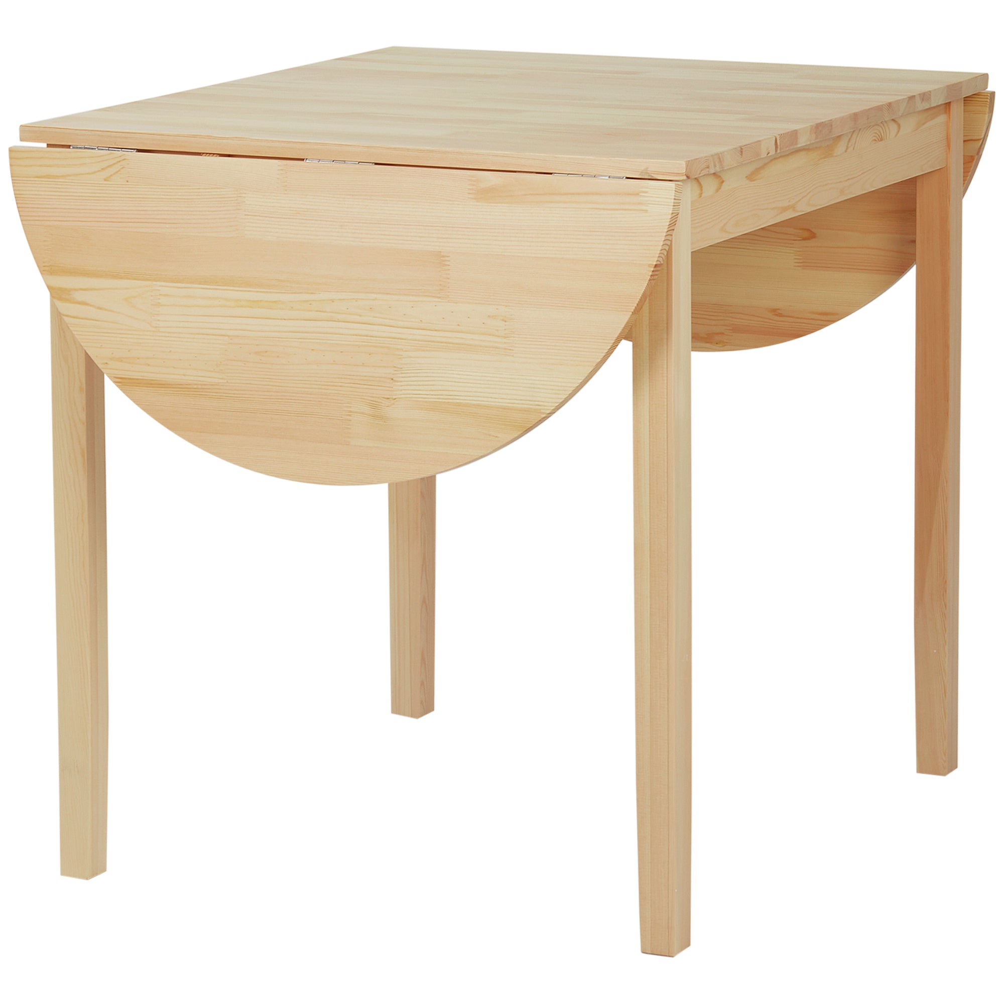 HOMCOM 4-6 Person Wooden Drop-Leaf Table - Natural Finish - North Peak Garden Furniture