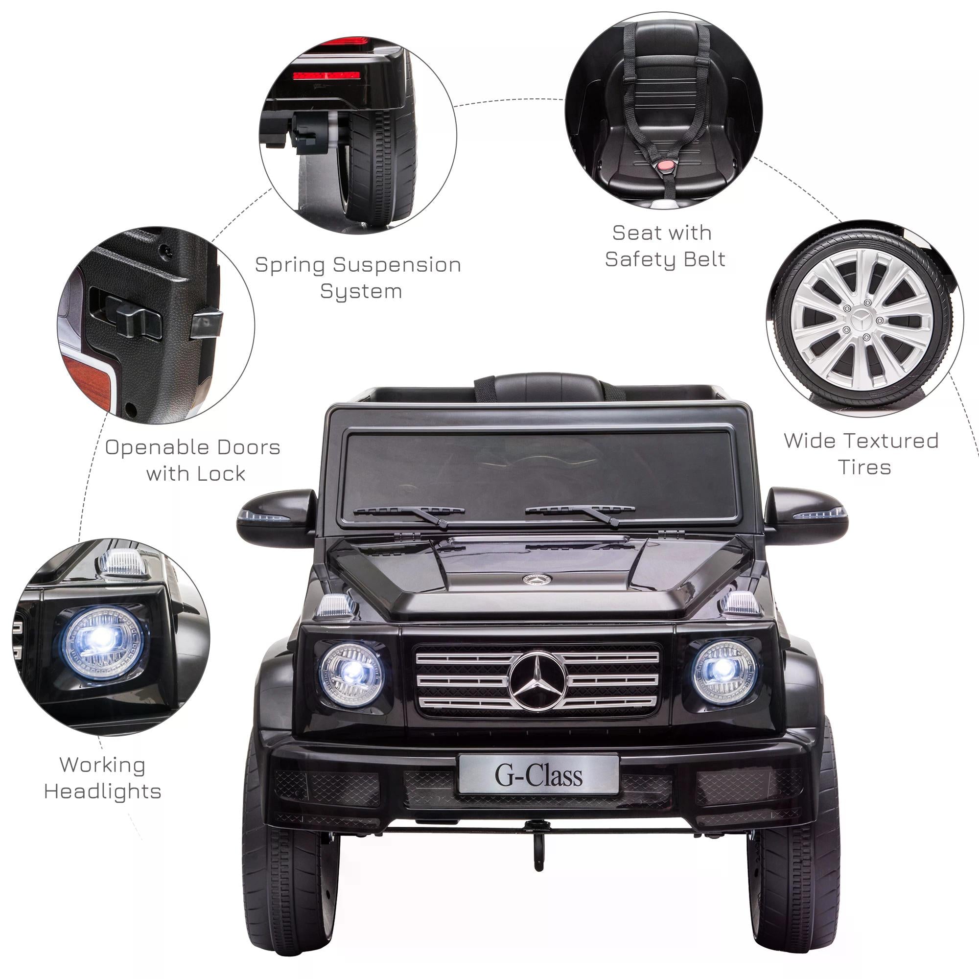 HOMCOM Mercedes Benz G500 12V Kids Electric Ride On Car Toy w/ Remote Control