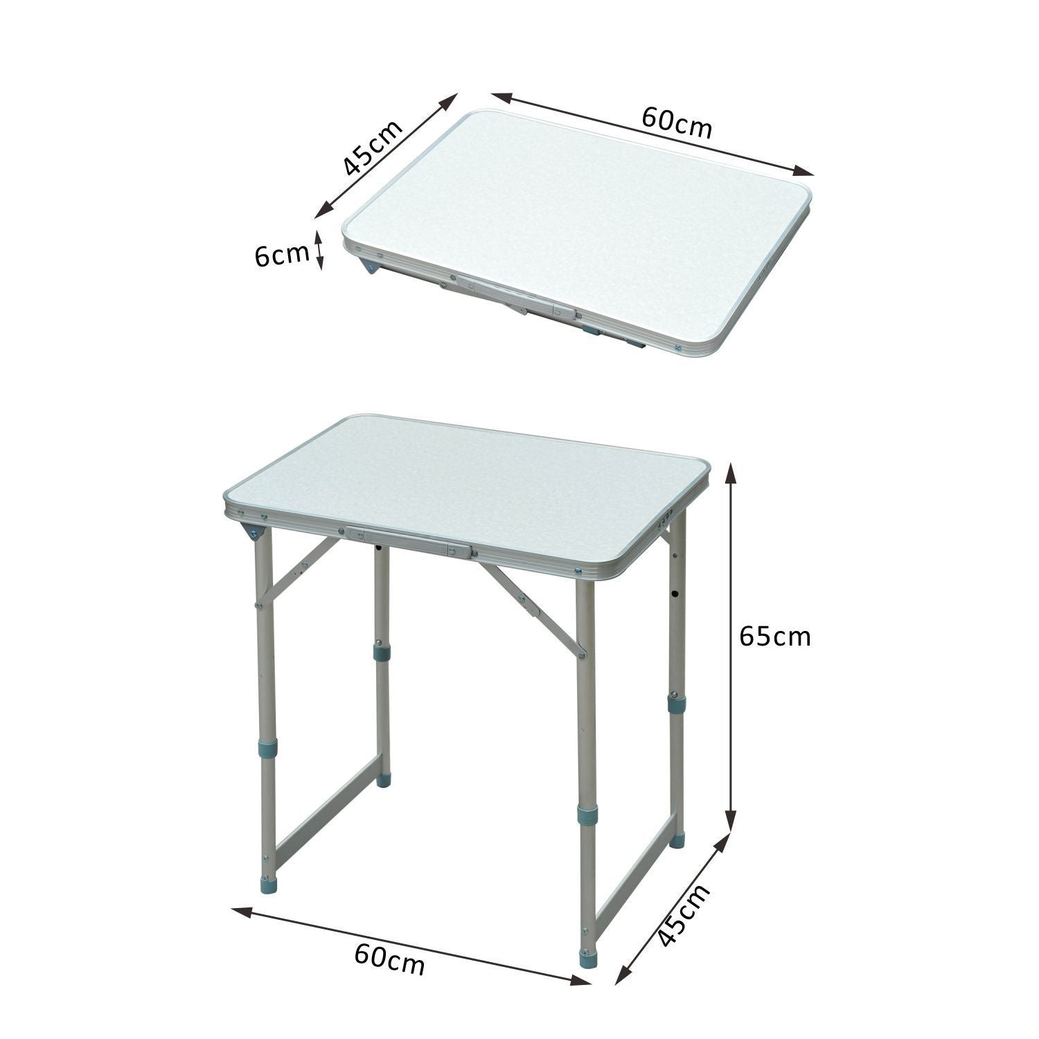 Outsunny Patio Foldable Picnic Table-Silver - North Peak Garden Furniture