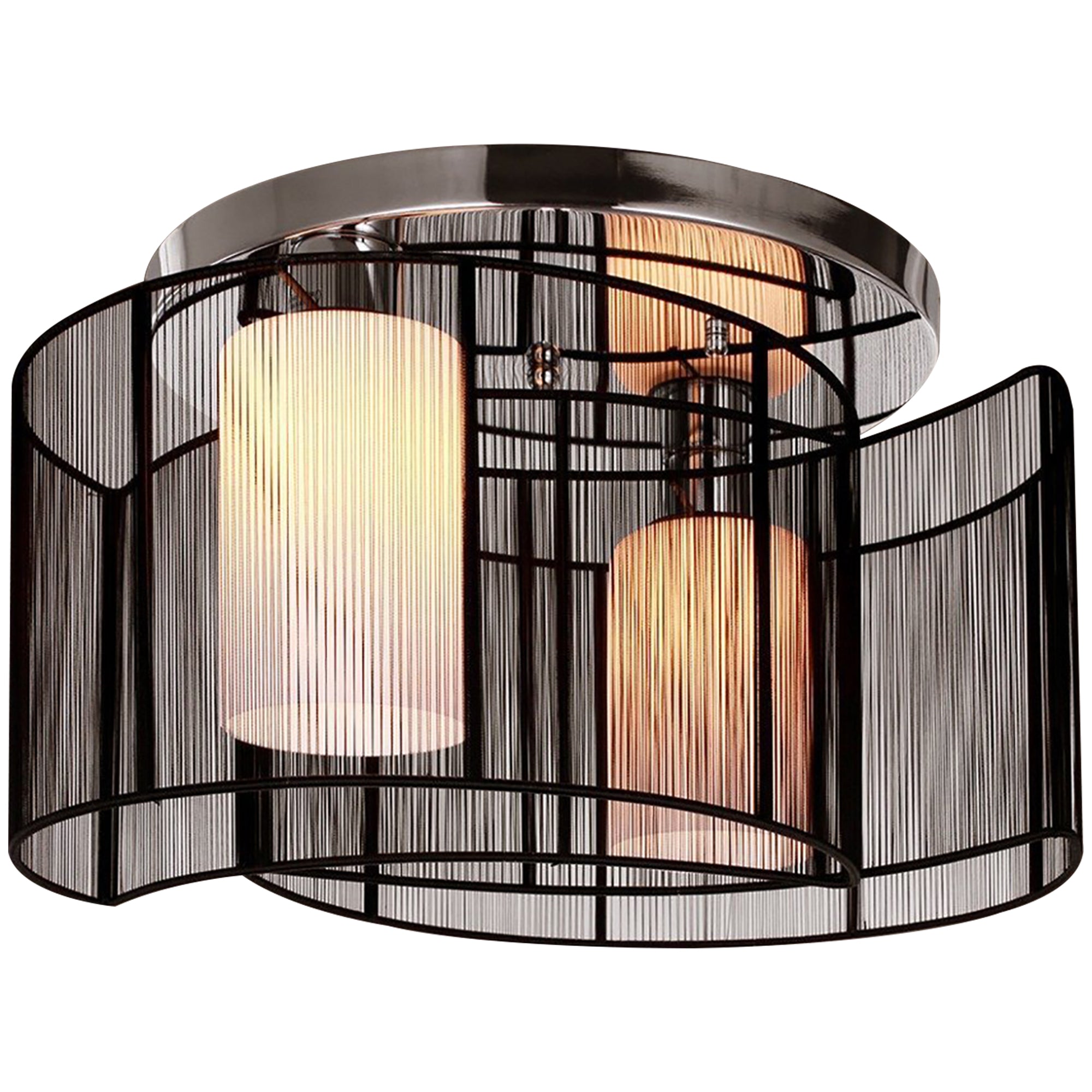 HOMCOM Modern Design Mini Style Flush Mount Ceiling Light Mount with Flush Metal Finish Chandelier for Hallway, Dining Room, Living Room - North Peak Garden Furniture