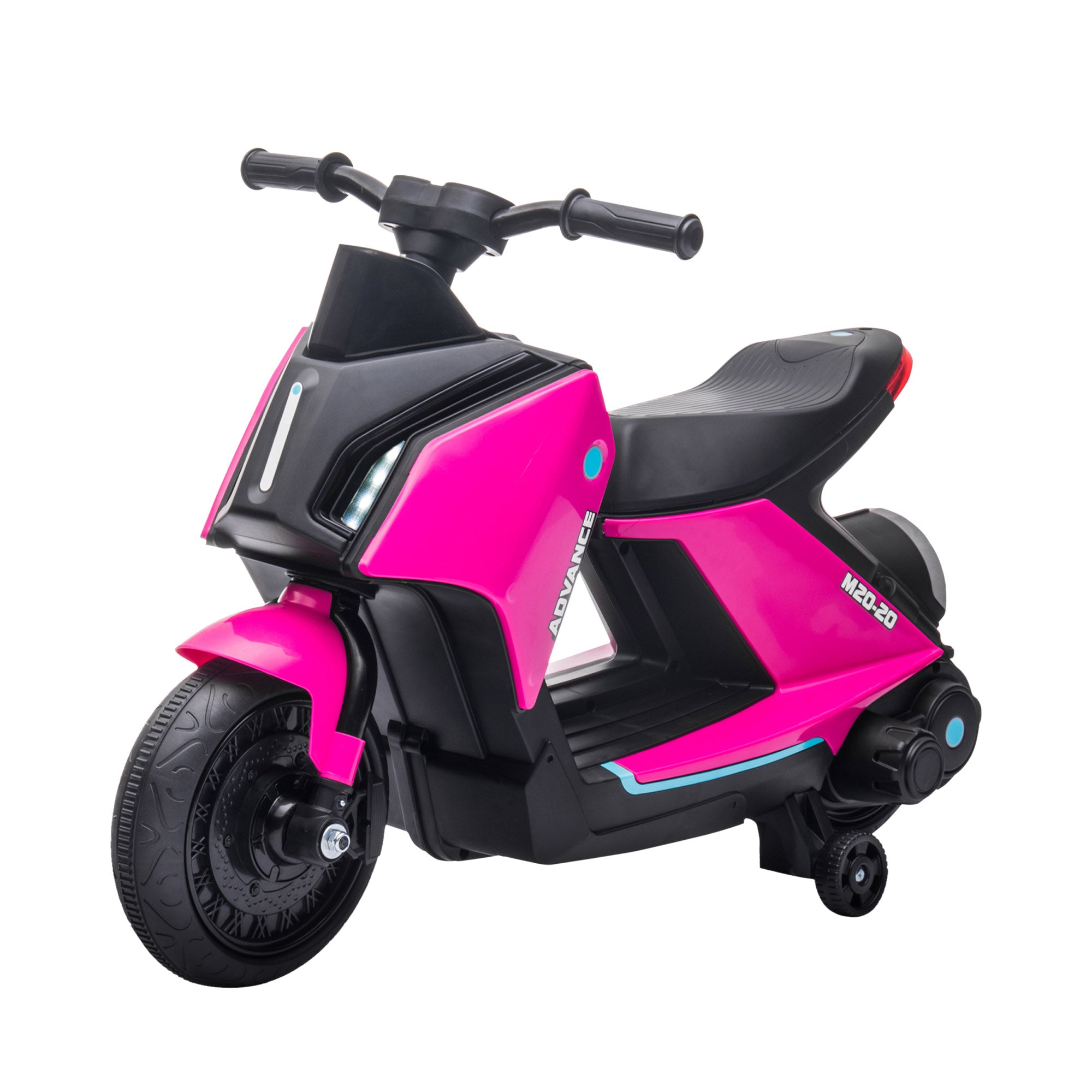 HOMCOM 6V Kids Electric Motorbike Ride On Toy w/ Music Headlights Safety Training Wheels for Girls Boy 2-4 Years Pink - North Peak Garden Furniture