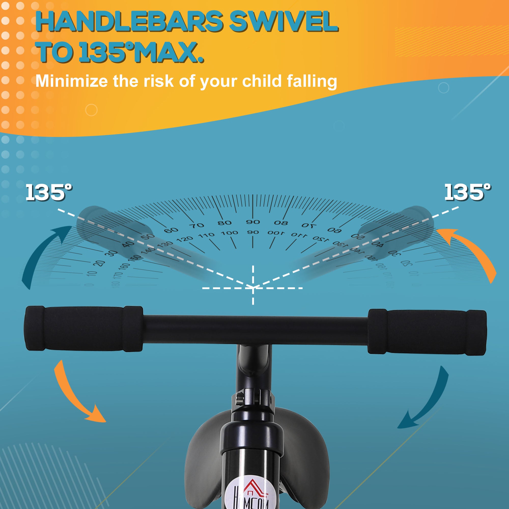 HOMCOM 11 Inch Kids Balance Bike Training Pedal Bicycle W/ Removable Stabilizers EVA Tyres Adjustable Seat Height 2 to 5 Years Gift for Boys Girls Black - North Peak Garden Furniture