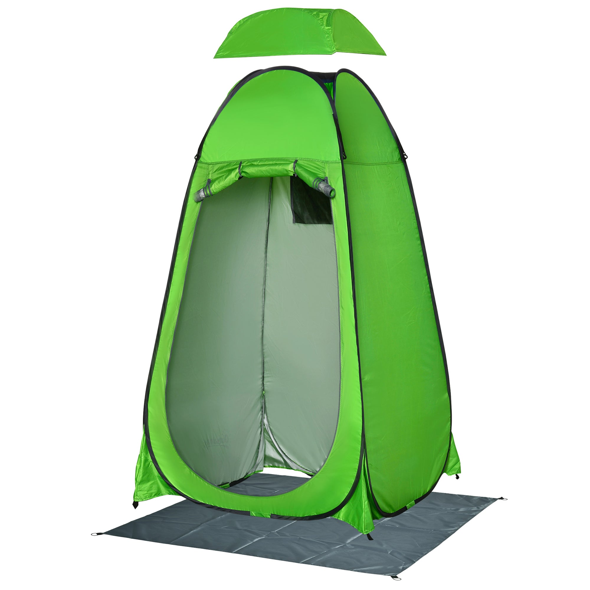 Outsunny Shower Tent, Pop Up Toilet Tent Privacy Tent, Outdoor Changing Dressing Bathing Shelter with Portable Carrying Bag and Removable Floor, for Camping Travel Fishing Hiking, Green