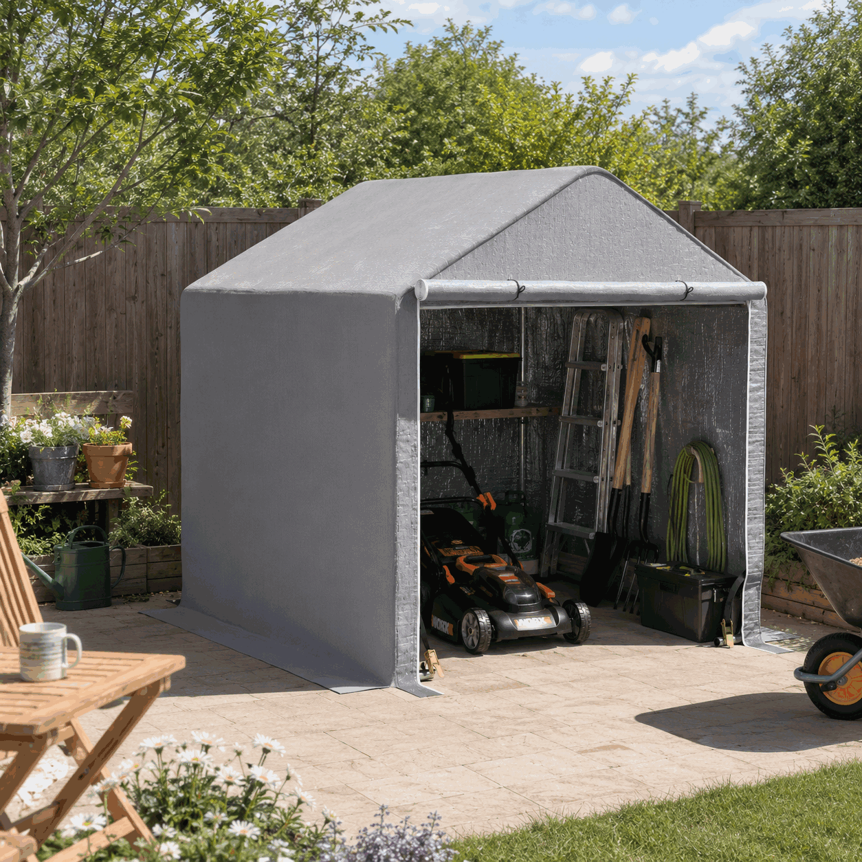 Outsunny 2 x 2m Garden Fabric Storage Tent - Grey