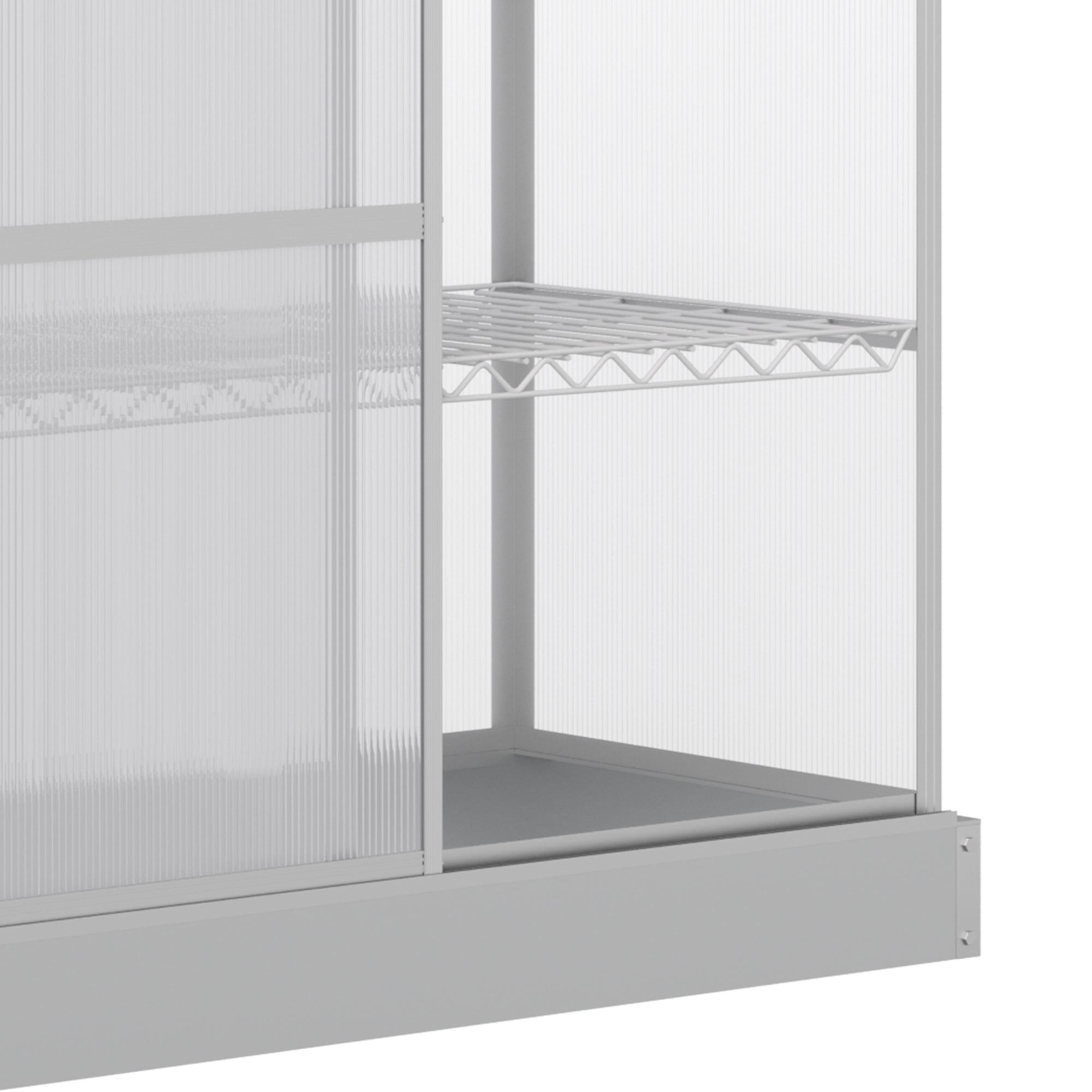 Outsunny 3 Tier Greenhouse Garden Outdoor Cold Frame Plant Flower Growth Transparent Polycarbonate Board Openable Roof Sliding Door w/ Foundation 131L x 58W x 140H cm - North Peak Garden Furniture