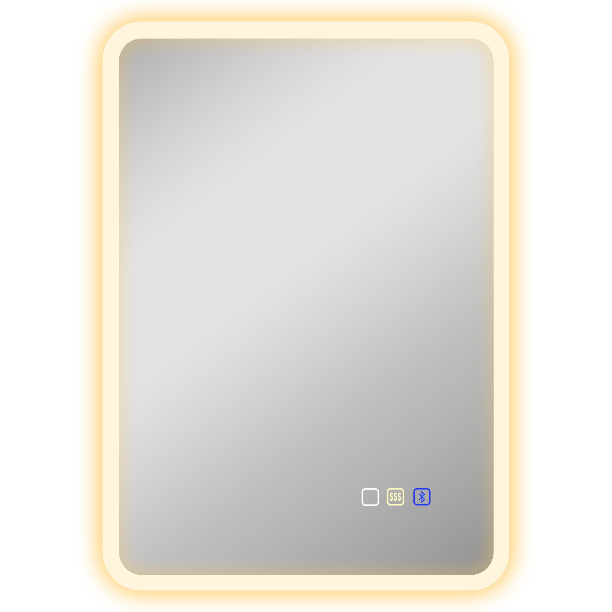 HOMCOM 50 x 70 cm Backlit Illuminated Bathroom Mirror with LED Lights and Bluetooth - Silver Tone - North Peak Garden Furniture