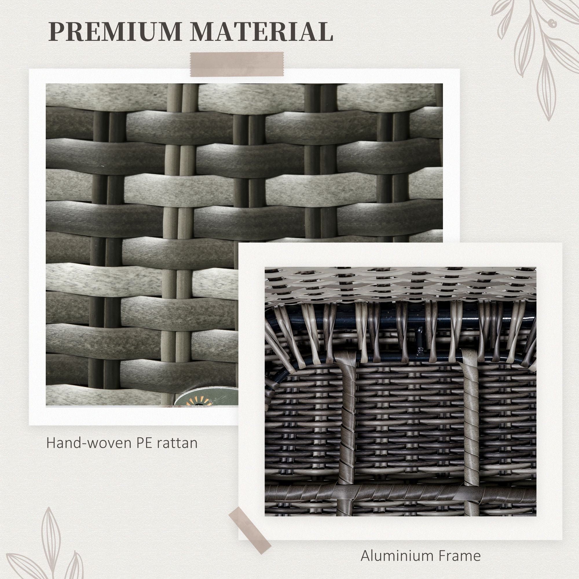 Outsunny Seven-Piece Rattan Dining Set - Grey