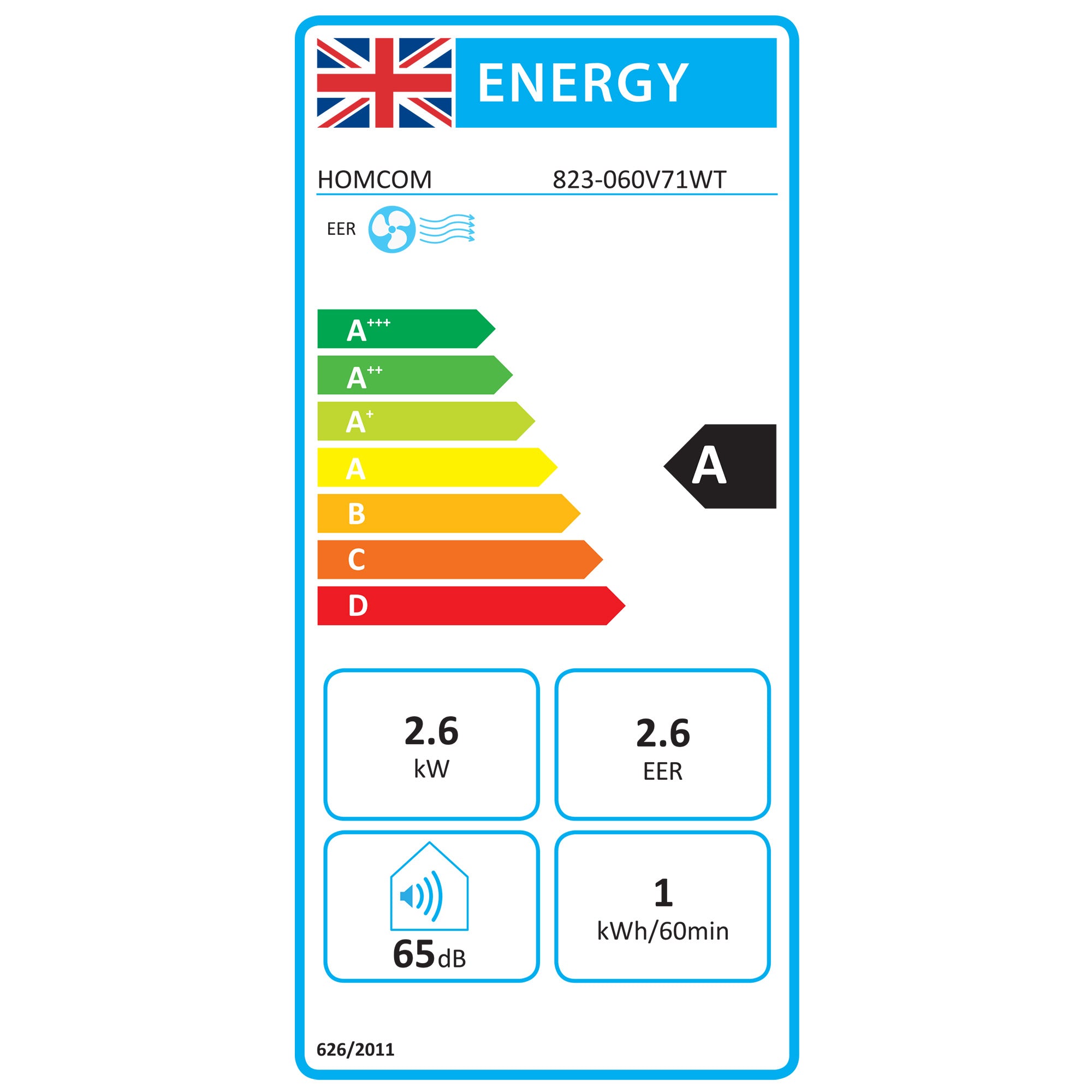 HOMCOM 9,000 BTU App-Controlled Mobile Air Conditioner, 20m² Radius - White