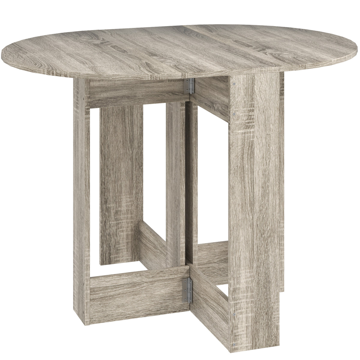 HOMCOM Space-saving Drop Leaf Table, Folding Dining Table for Small Space, Kitchen, Dining Room, Grey