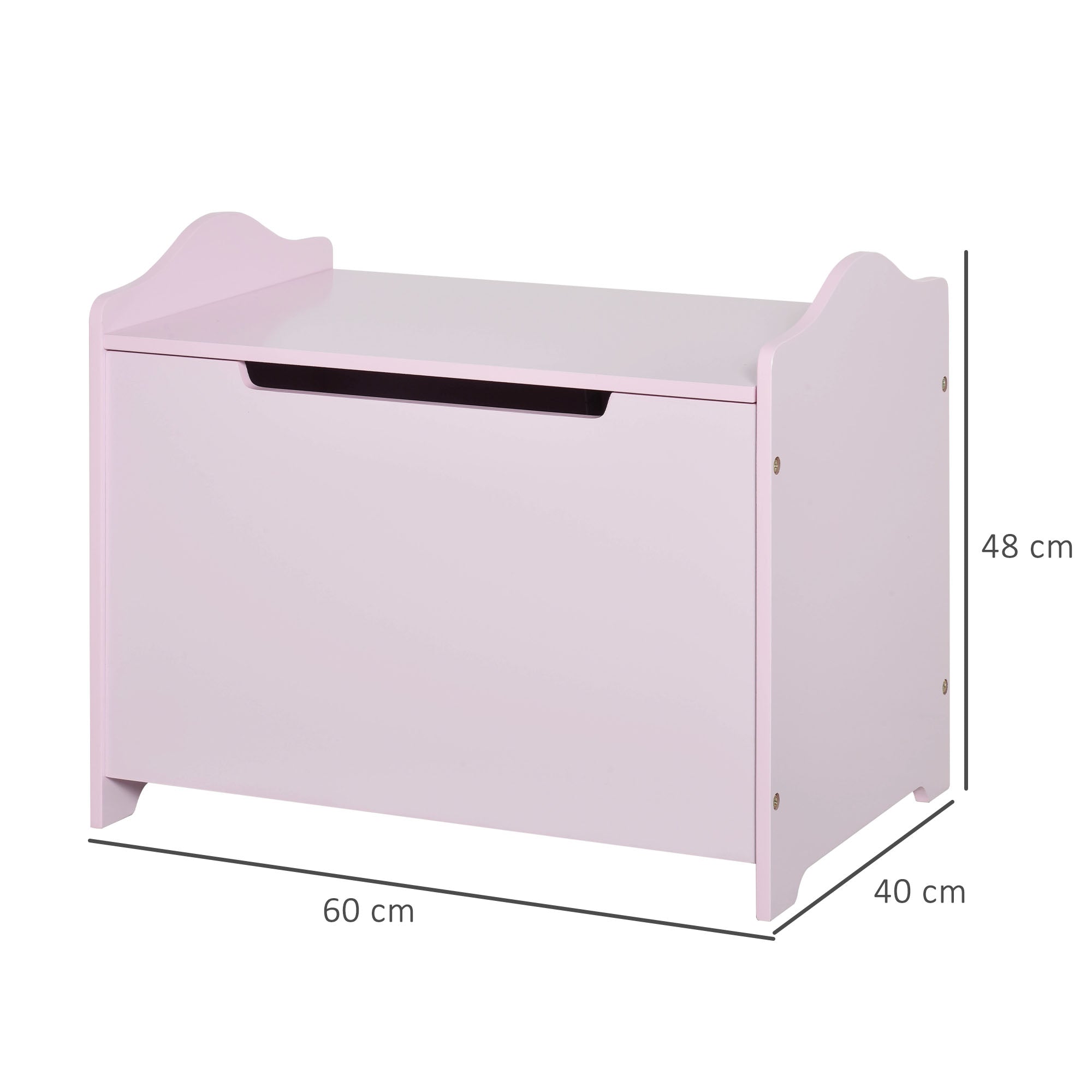 HOMCOM Wooden Kids Toy Box Children Storage Organizer Chest Safety Hinge Playroom Furniture Pink - North Peak Garden Furniture