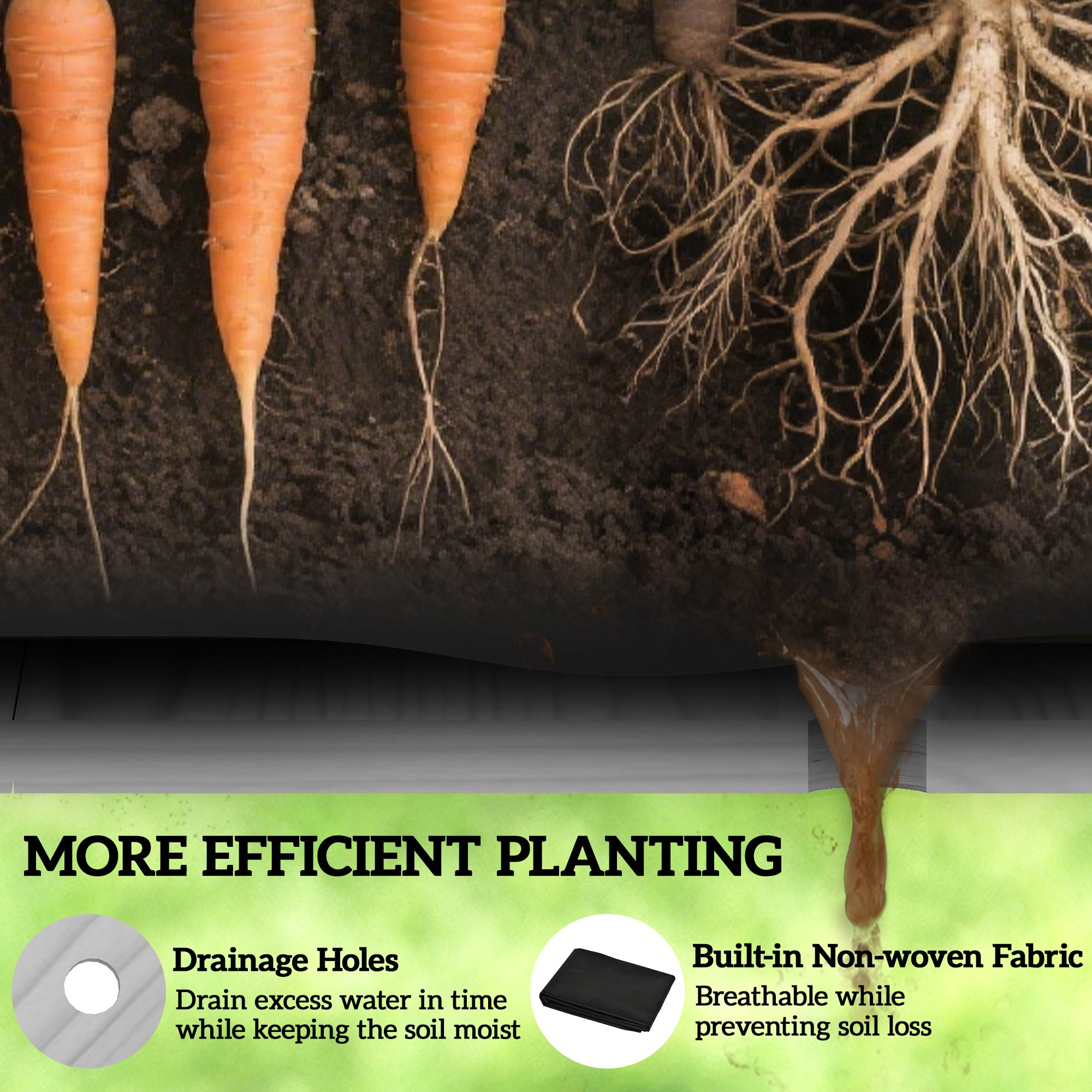 Outsunny Wooden Raised Garden Bed with Bed Liner, Elevated Planter Box with Legs, Light Grey