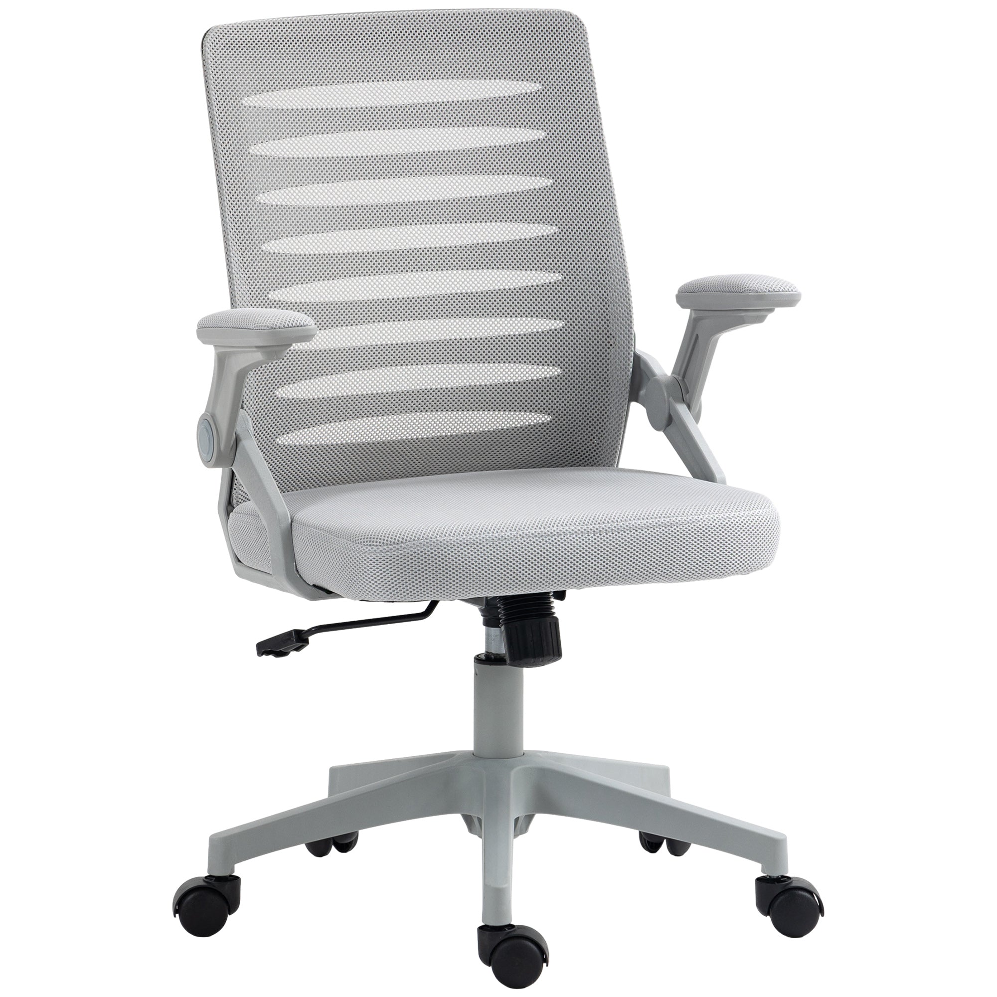 Vinsetto 44-53.5cm Adjustable Height Work Chair, with Mesh Back - Grey - North Peak Garden Furniture