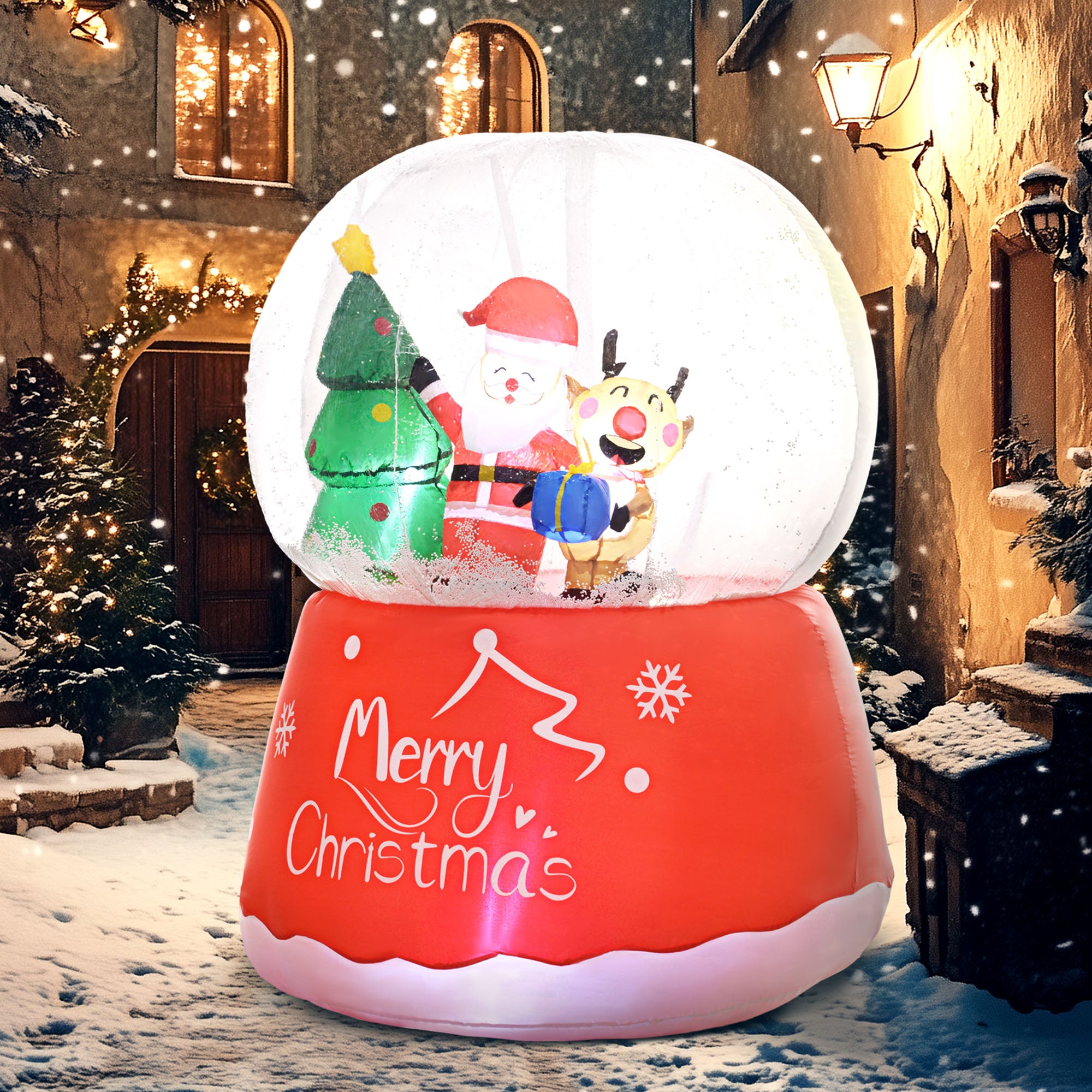 Outsunny 5.5ft Inflatable Snow Globe Christmas Decoration - North Peak Garden Furniture