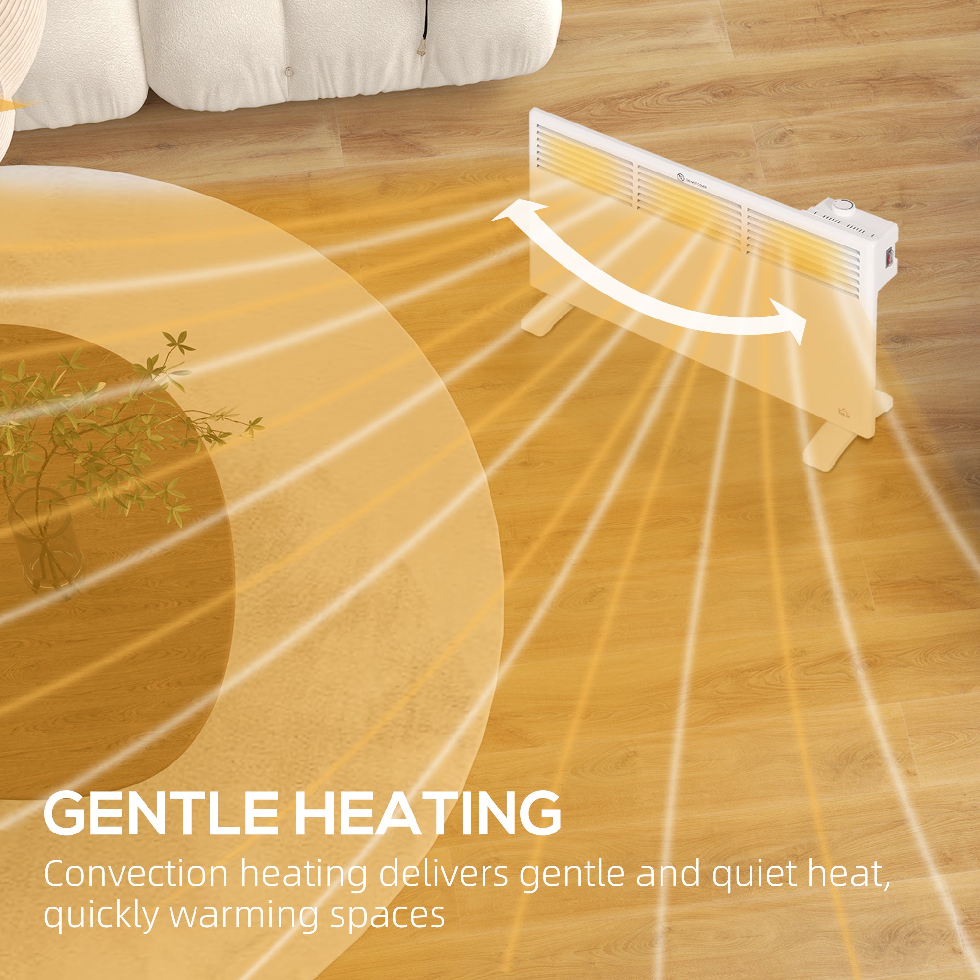 HOMCOM 1500W Convector Heater - White - North Peak Garden Furniture