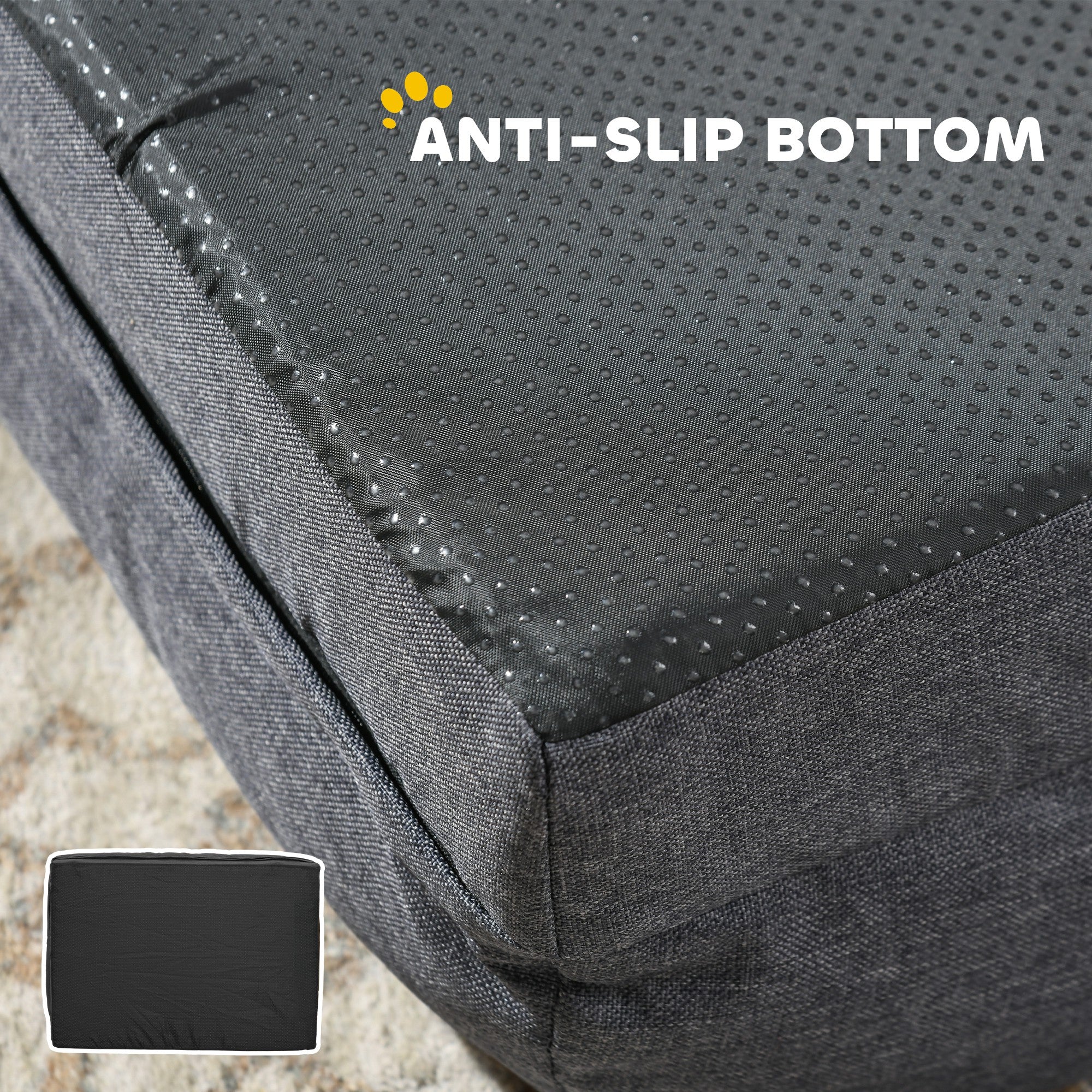 PawHut Calming Dog Bed Pet Mattress w/ Removable Cover, Anti-Slip Bottom, for Large Dogs, 120L x 80W x 22Hcm - Charcoal Grey - North Peak Garden Furniture