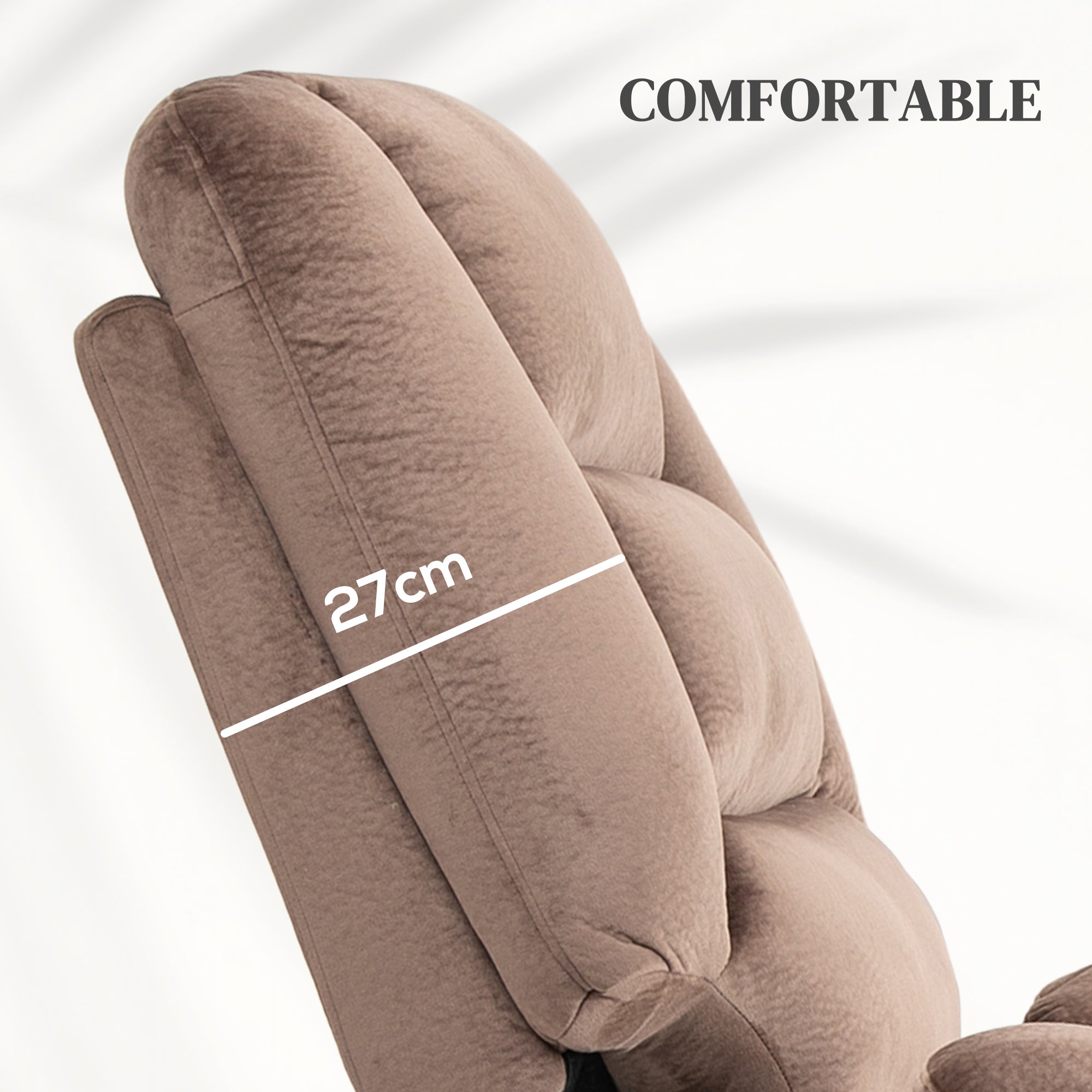 HOMCOM Velvet-Feel Electric Lift-and-Recline Massage Armchair, with Remote - Brown - North Peak Garden Furniture