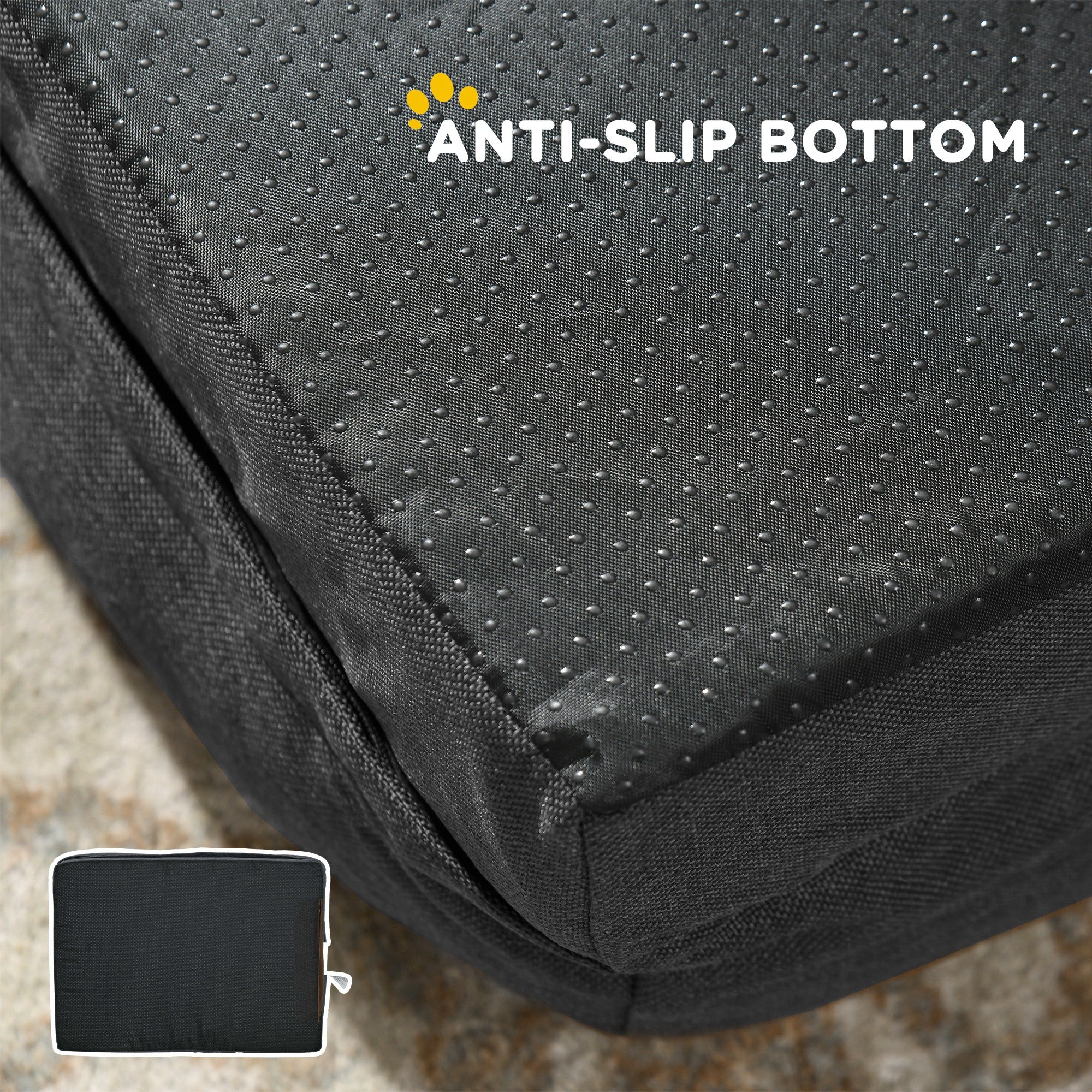 PawHut Calming Dog Bed Pet Mattress w/ Removable Cover, Anti-Slip Bottom, for Small Dogs, 70L x 50W x 18Hcm - Charcoal Grey - North Peak Garden Furniture