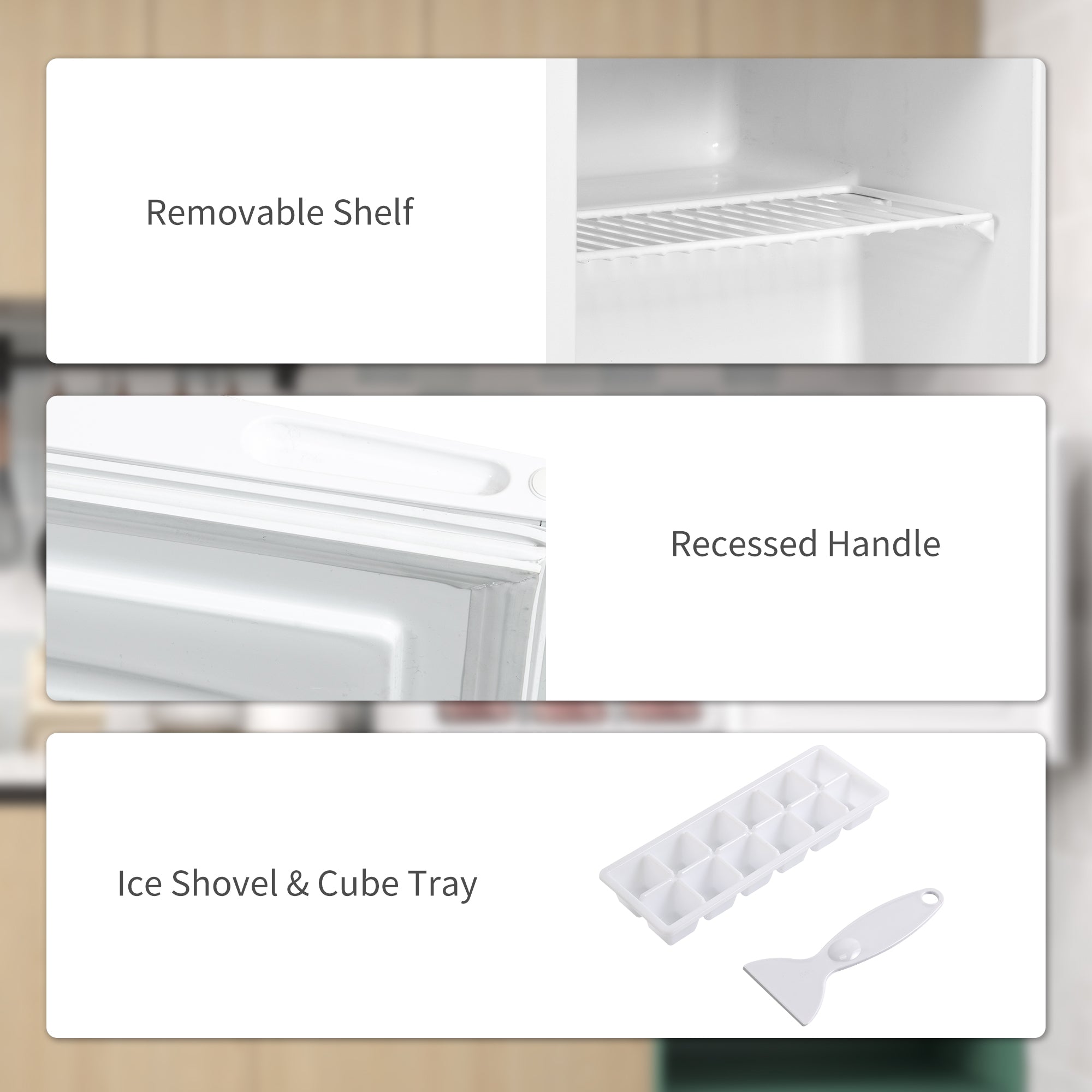 HOMCOM 35L Mini Freezer, -24℃ to -14℃ Temperature - White - North Peak Garden Furniture